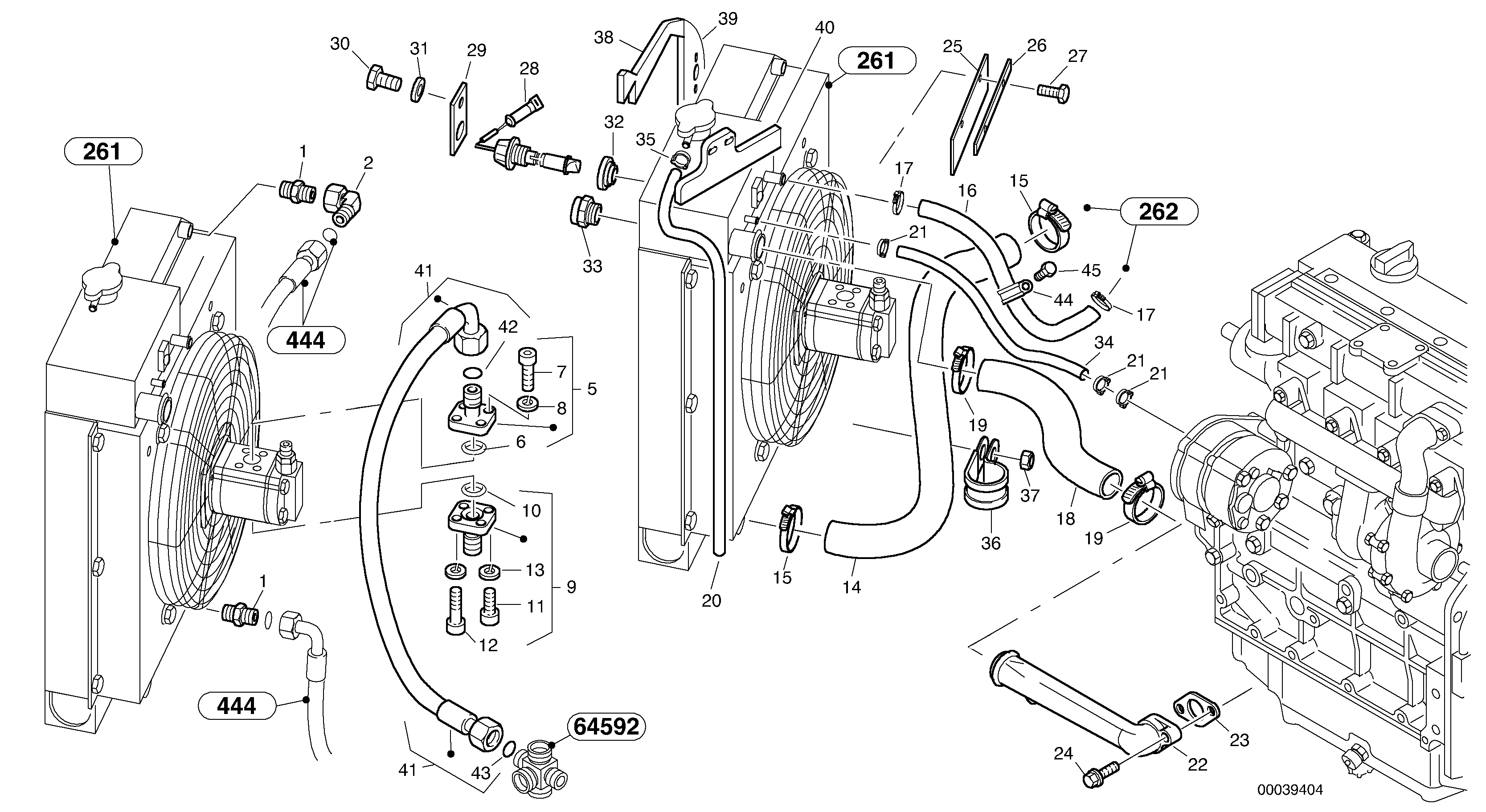 Схема запчастей Volvo L40B - 72035 Cooling pipes L40B TYPE 191, 192 SER NO - 1499