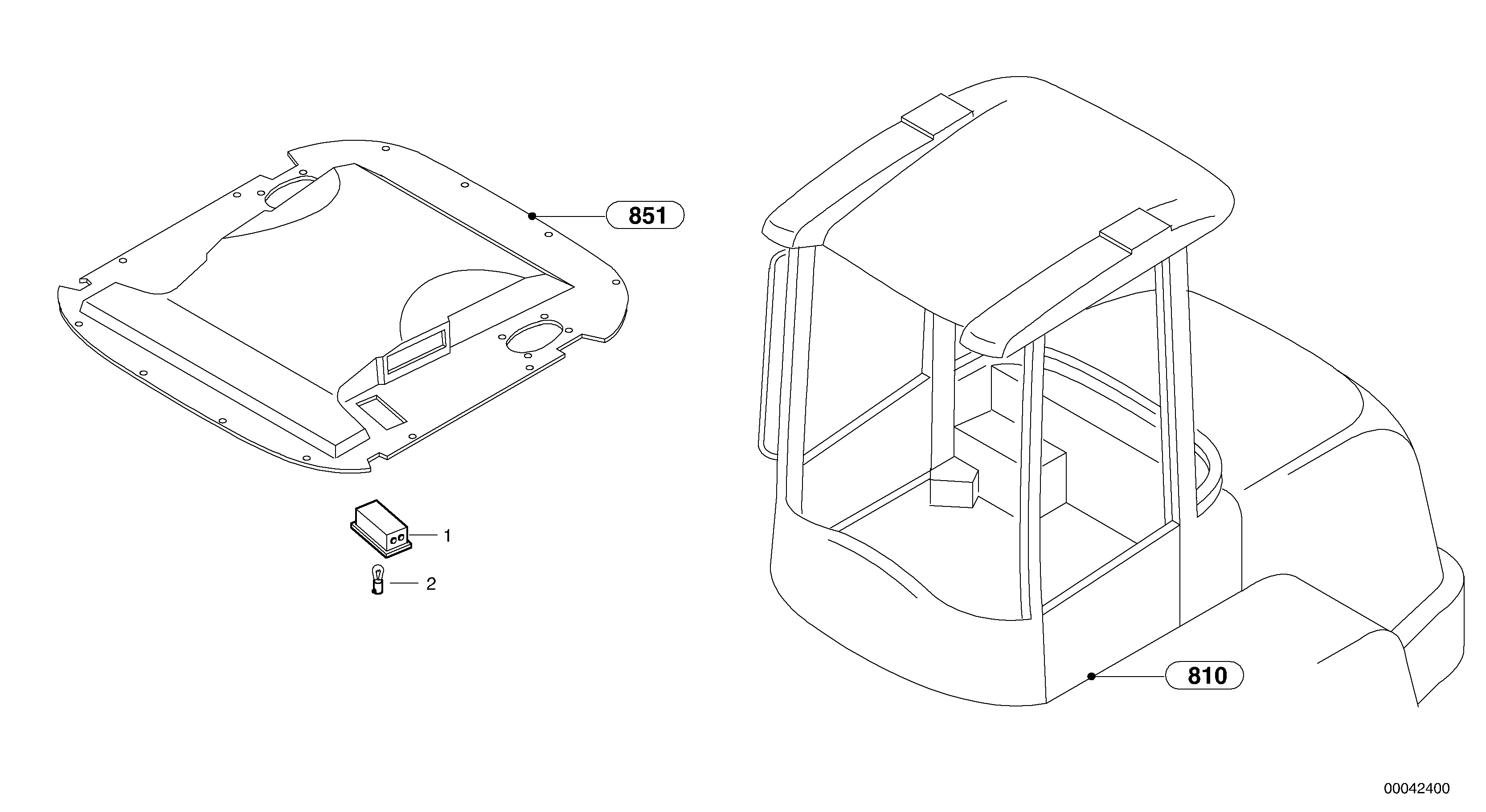 Схема запчастей Volvo L40B - 30537 Cabin lighting L40B TYPE 191, 192 SER NO - 1499