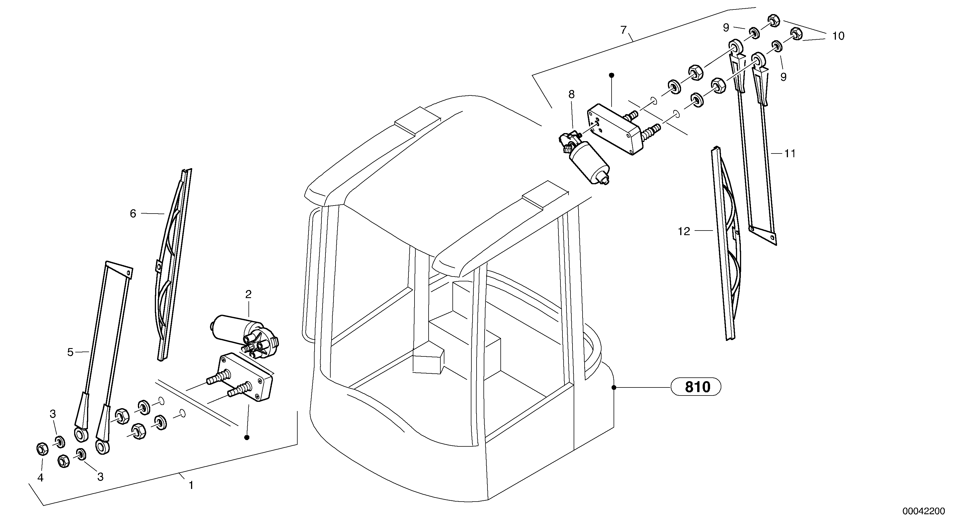 Схема запчастей Volvo L40B - 27615 Wiper installation L40B TYPE 191, 192 SER NO - 1499