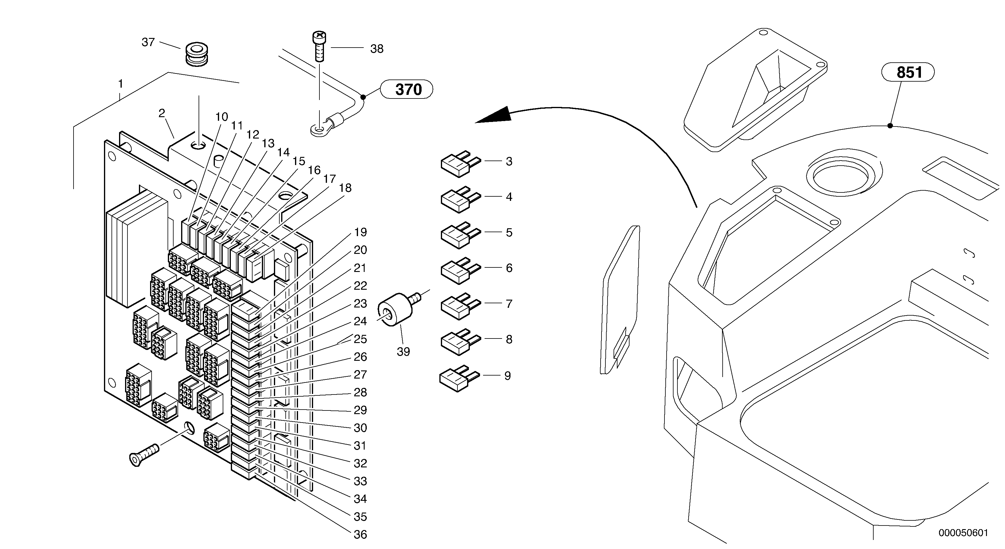 Схема запчастей Volvo L40B - 30553 Central computer L40B TYPE 191, 192 SER NO - 1499