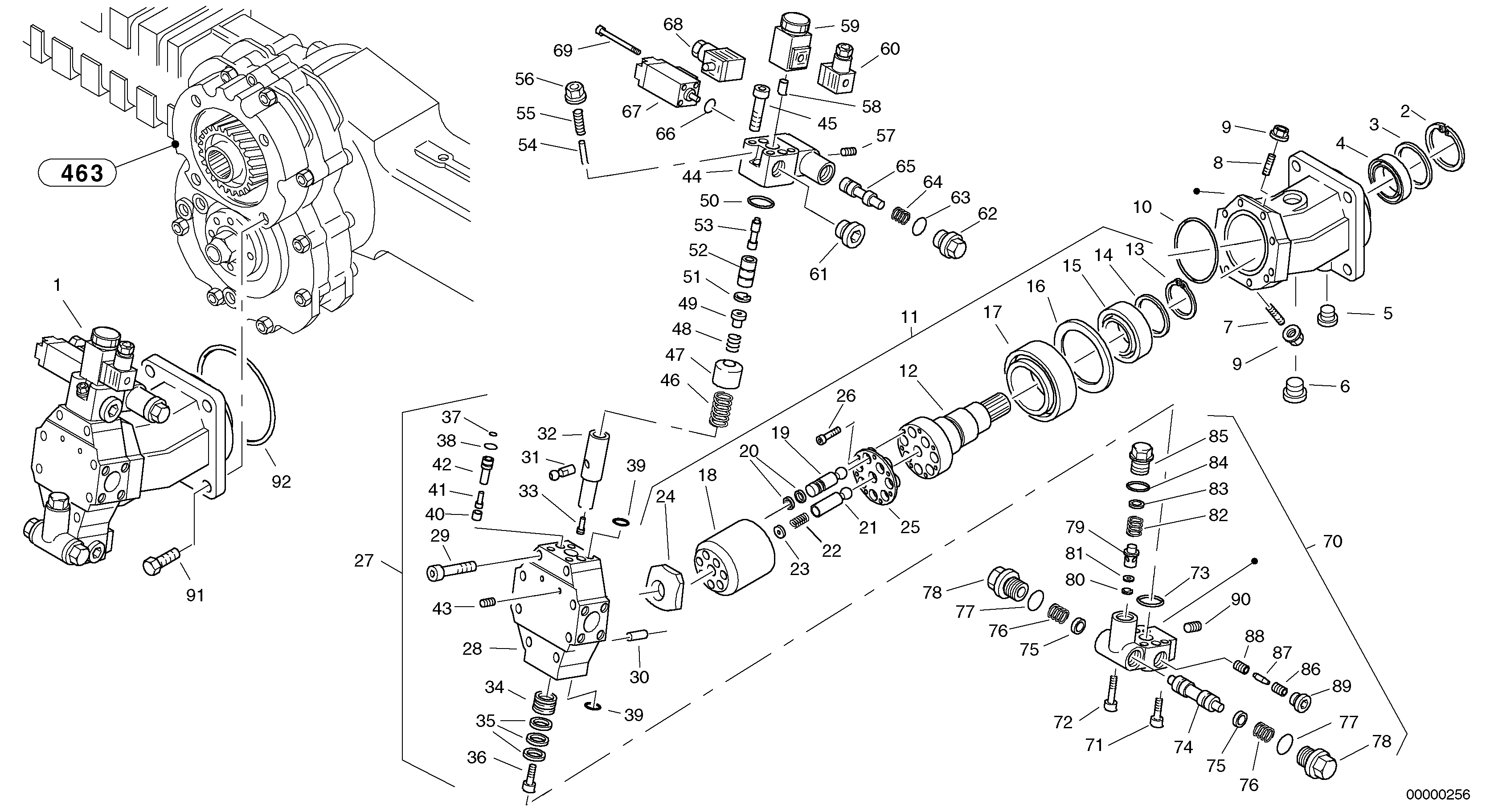 Схема запчастей Volvo L40B - 103704 Variable displacement motor L40B TYPE 191, 192 SER NO - 1499