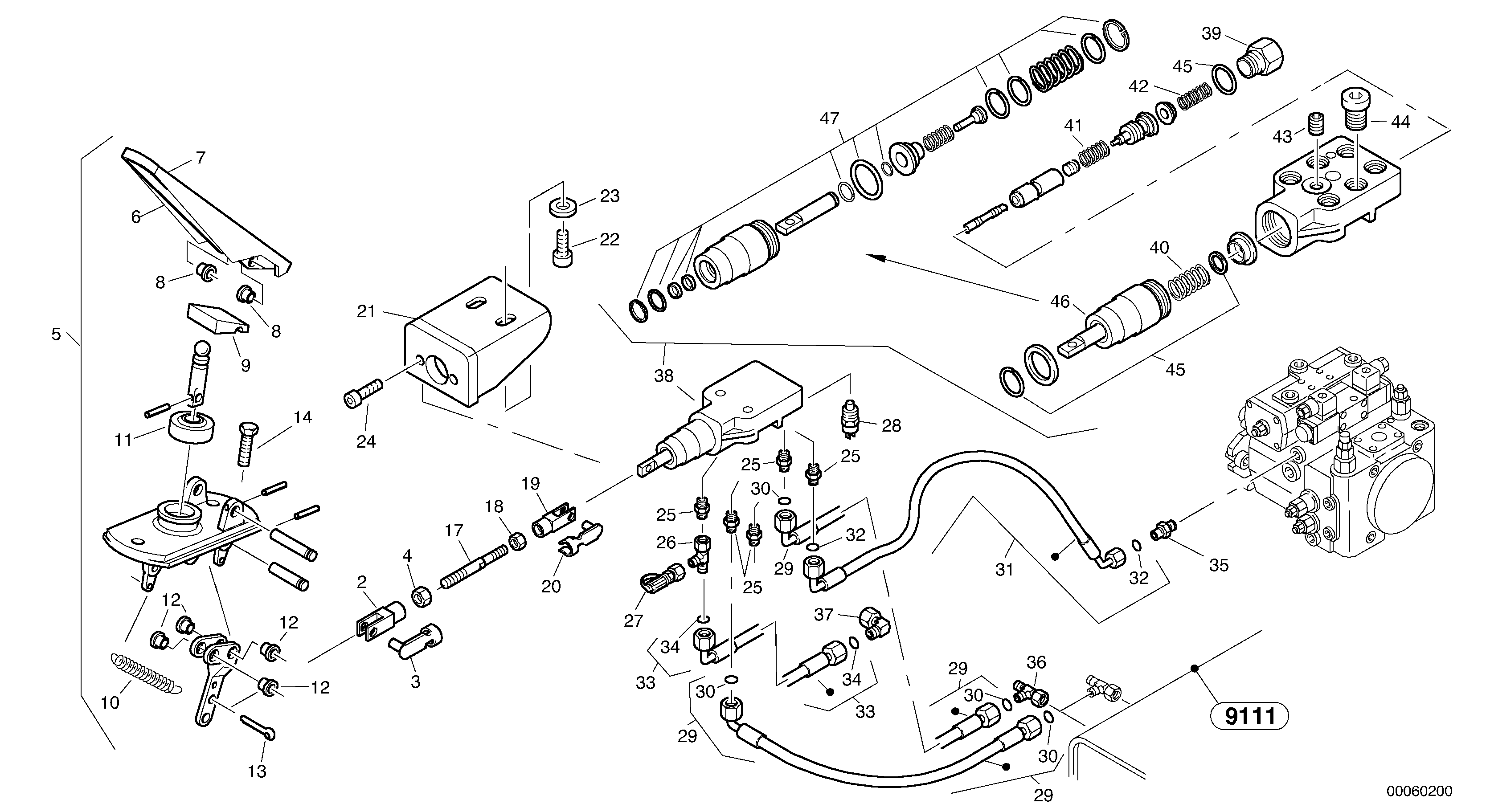 Схема запчастей Volvo L40B - 61681 Inch control L40B TYPE 191, 192 SER NO - 1499