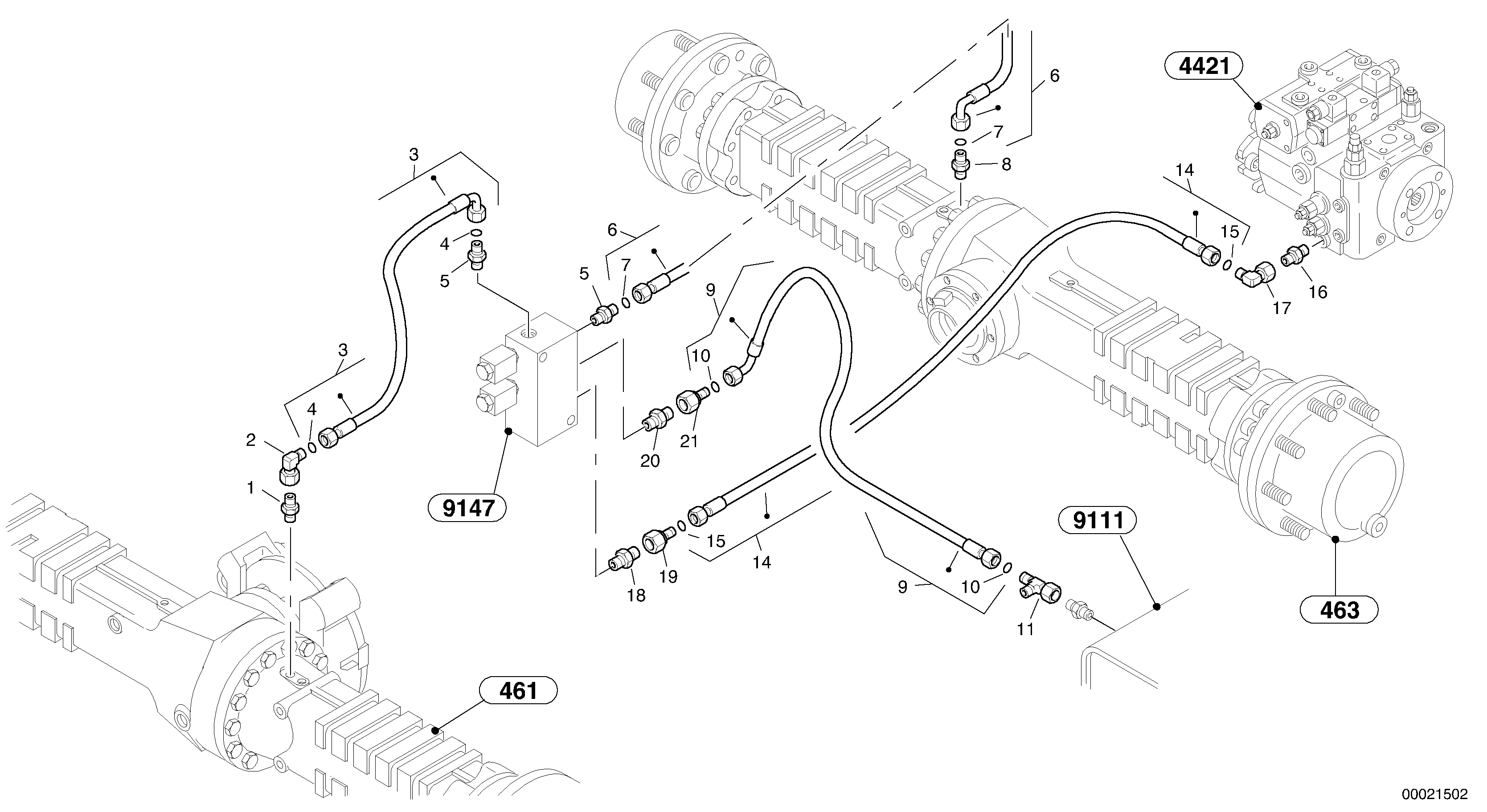 Схема запчастей Volvo L40B - 61034 Differential lock L40B TYPE 191, 192 SER NO - 1499
