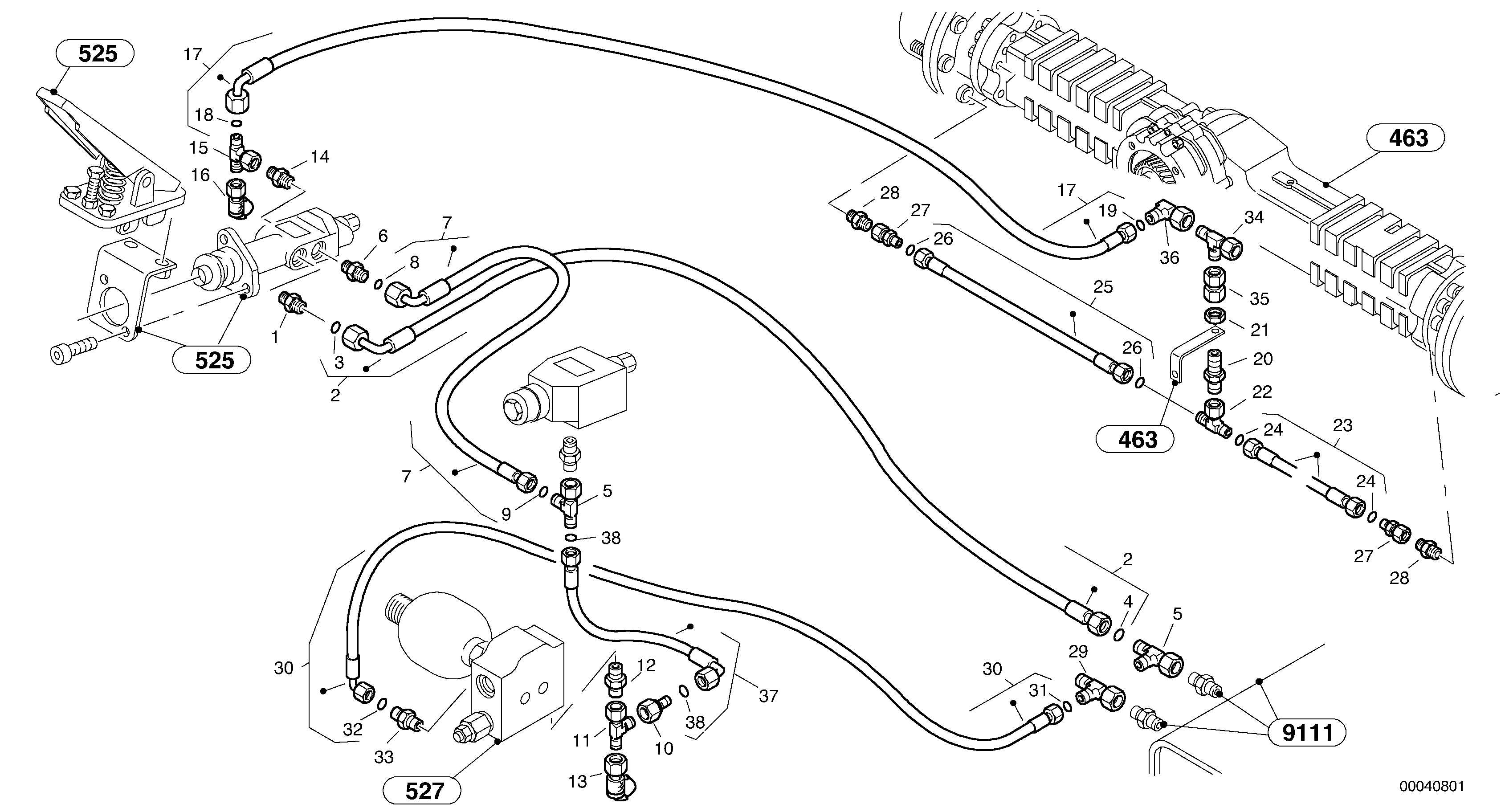 Схема запчастей Volvo L40B - 32437 Lines - Pump storage-brake L40B TYPE 191, 192 SER NO - 1499