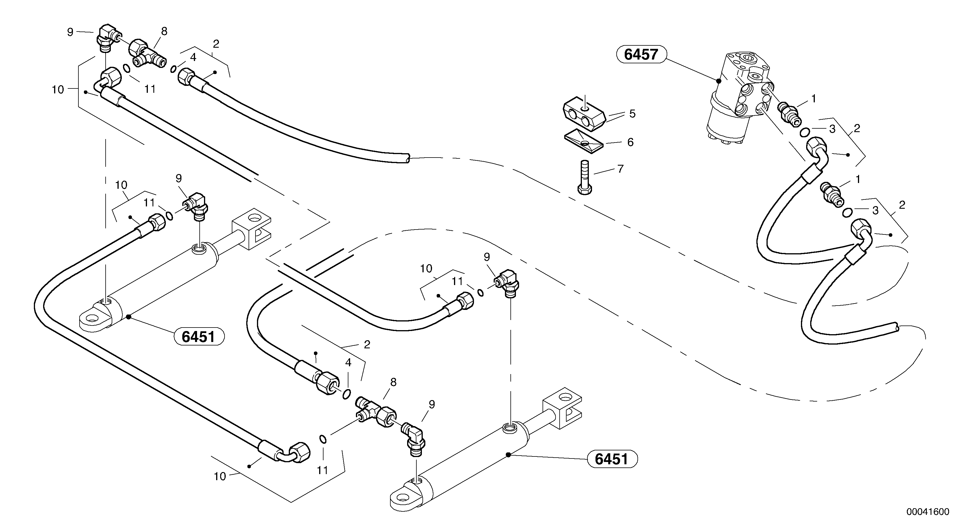 Схема запчастей Volvo L40B - 34424 Steering-hydraulic equipment - front vehicle L40B TYPE 191, 192 SER NO - 1499