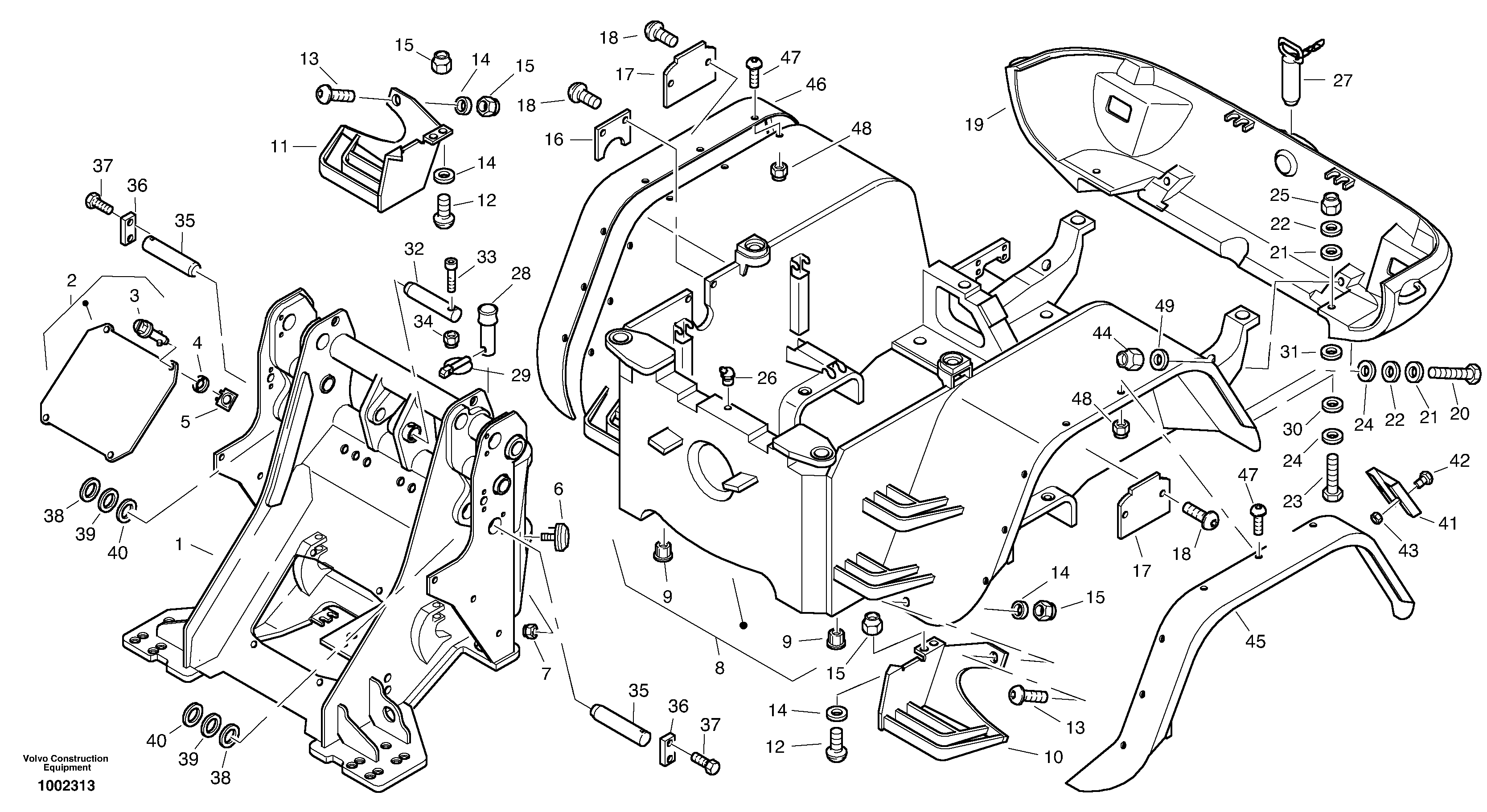 Схема запчастей Volvo L40B - 32 Frame L40B TYPE 191, 192 SER NO - 1499
