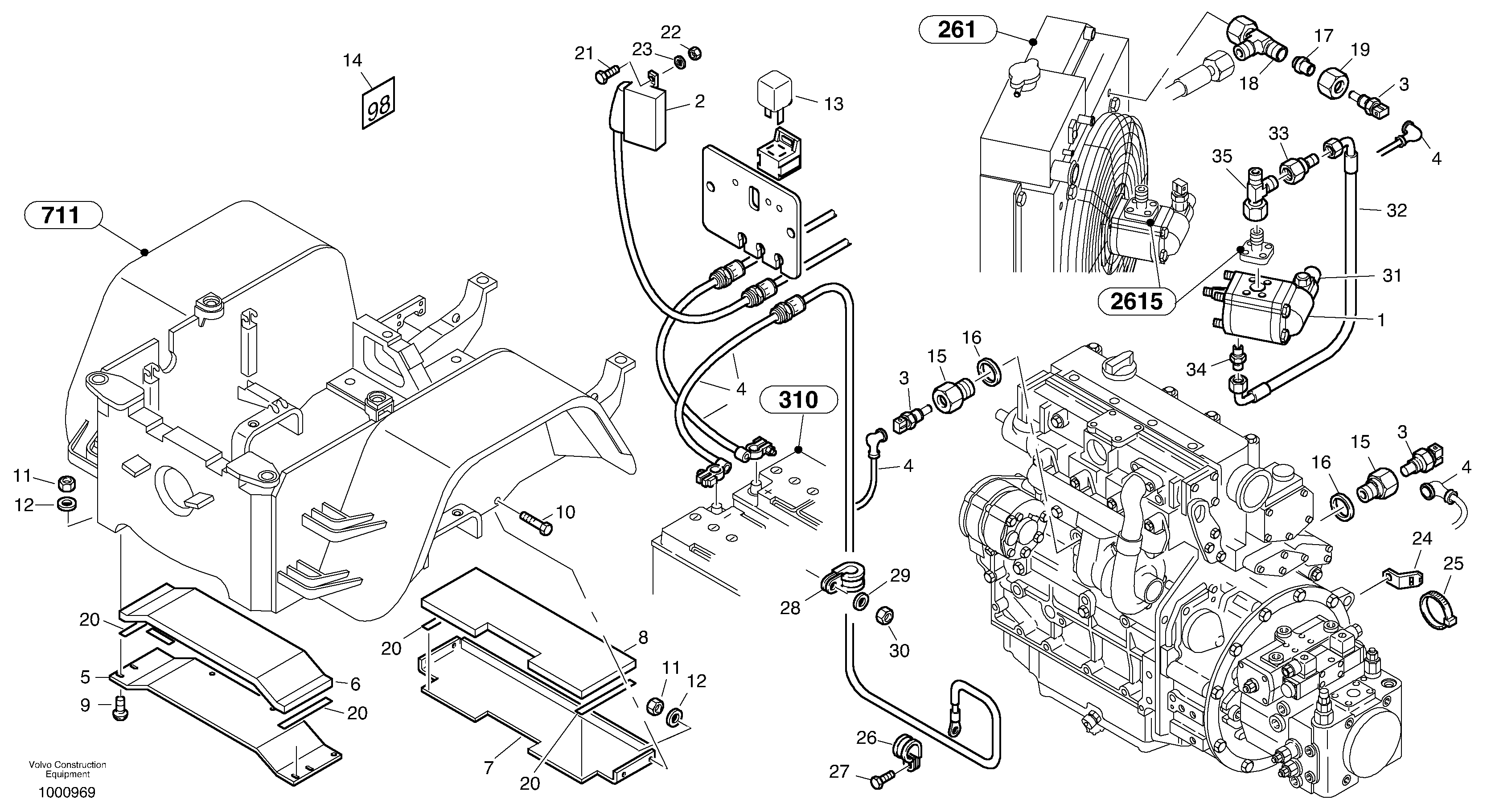 Схема запчастей Volvo L40B - 40411 Noise screening L40B TYPE 191, 192 SER NO - 1499