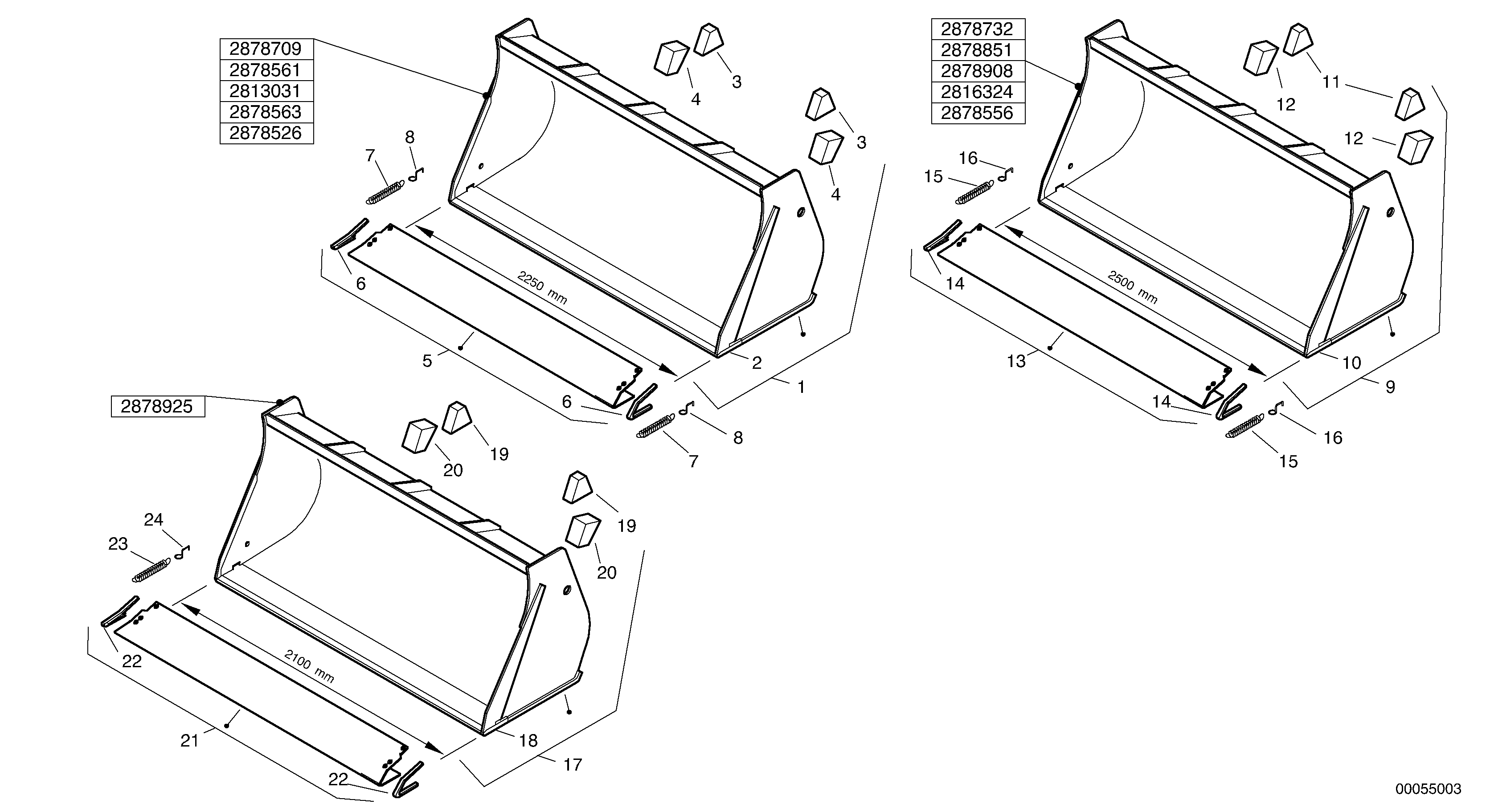 Схема запчастей Volvo L40B - 2707 Bucket without teeth - TPZ L40B S/N 1911500 - S/N 1921500 -