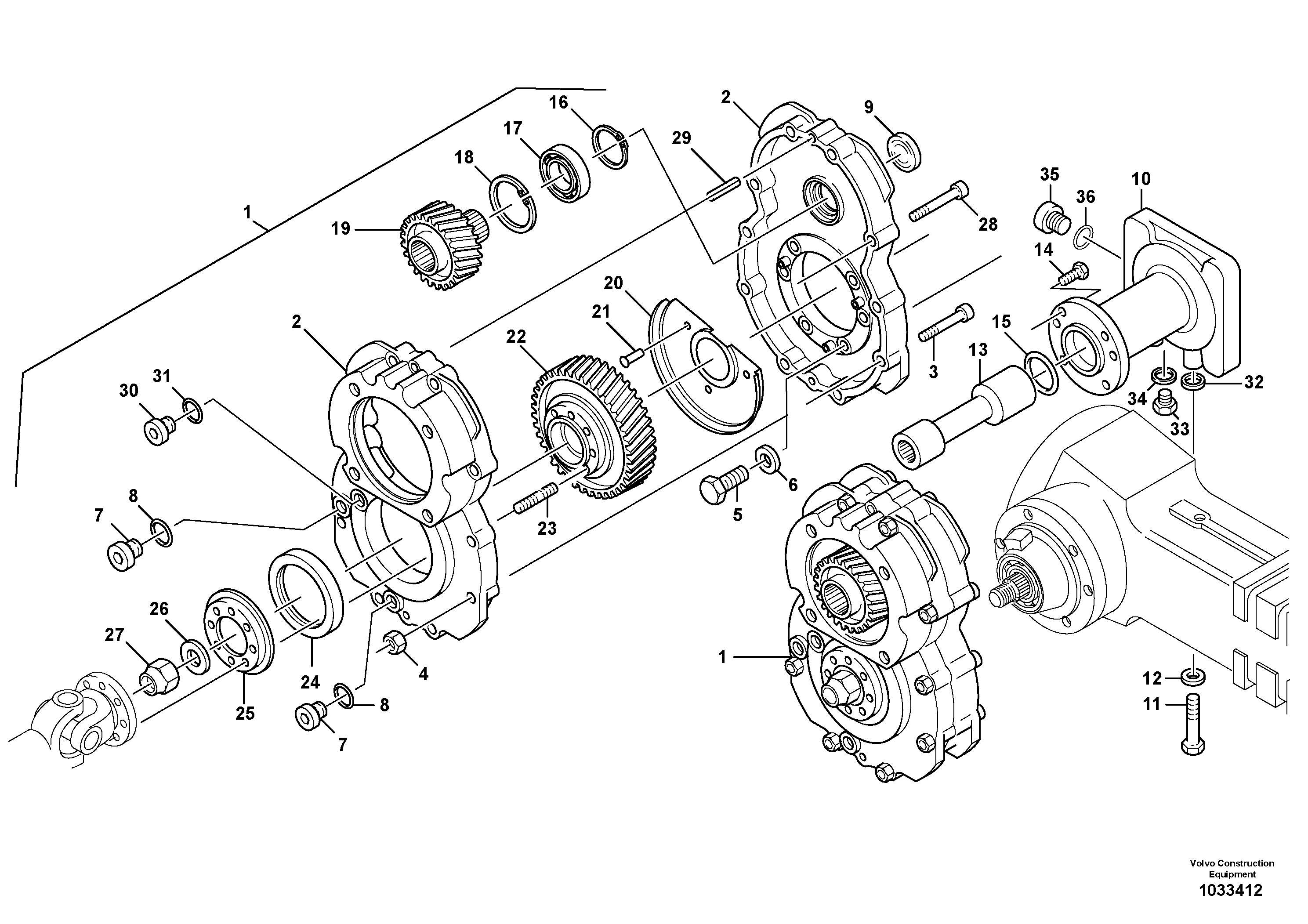Схема запчастей Volvo L45B - 4069 Gearbox assy L45B S/N 1941500 - S/N 1951500 -