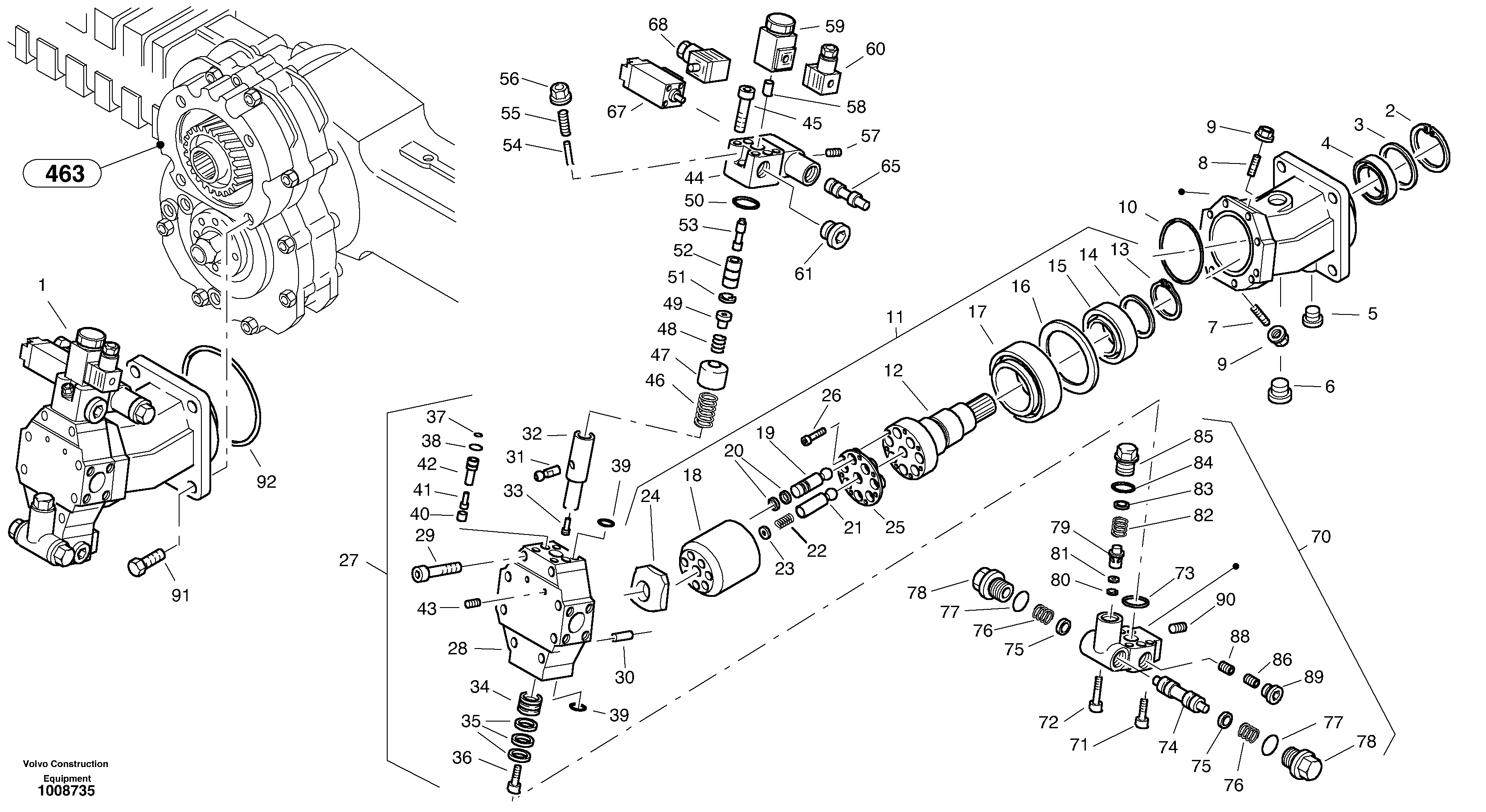 Схема запчастей Volvo L45B - 100165 Variable displacement motor L45B S/N 1941500 - S/N 1951500 -