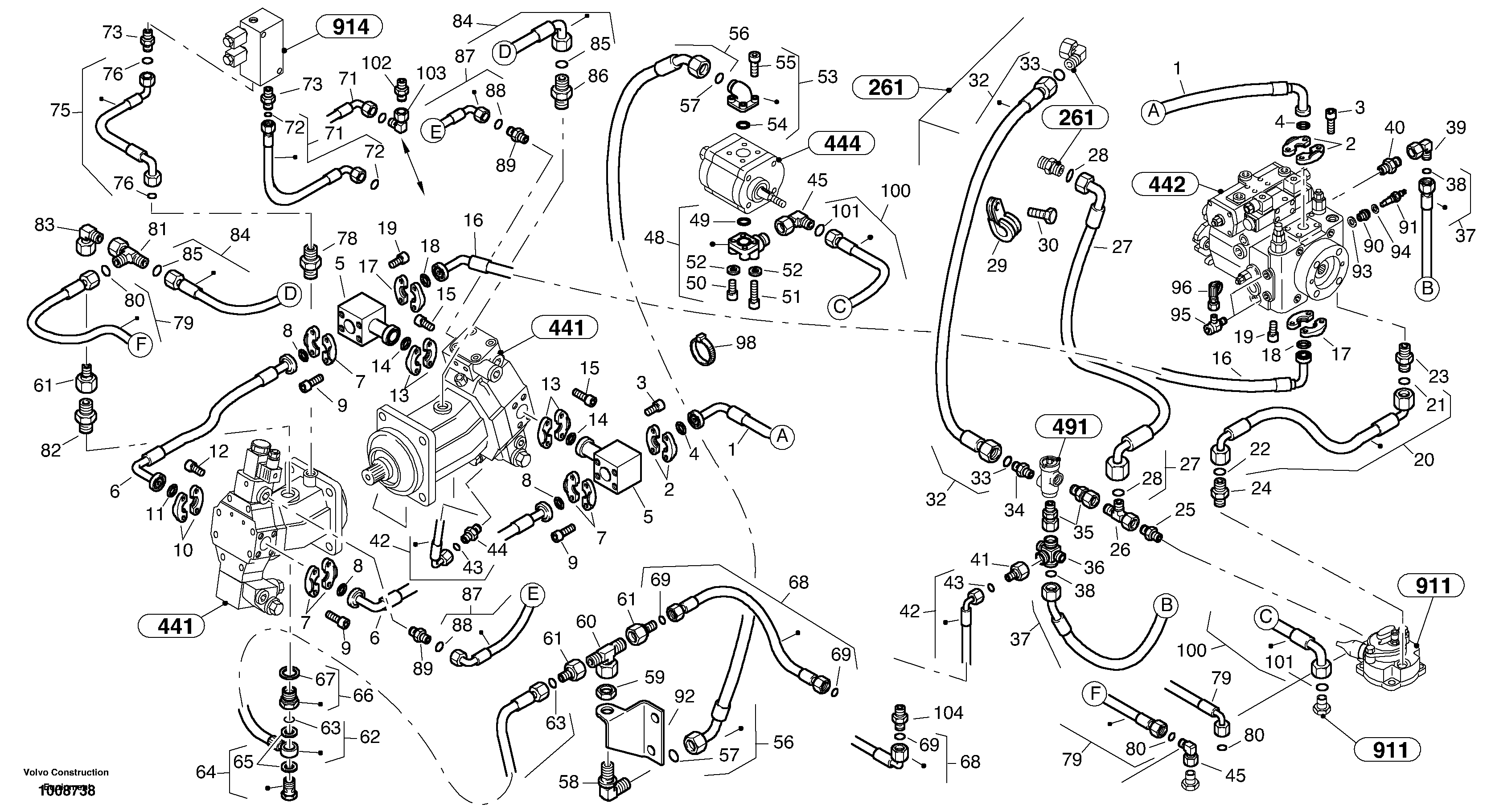 Схема запчастей Volvo L45B - 24321 Lines - hydrostatic drive L45B S/N 1941500 - S/N 1951500 -