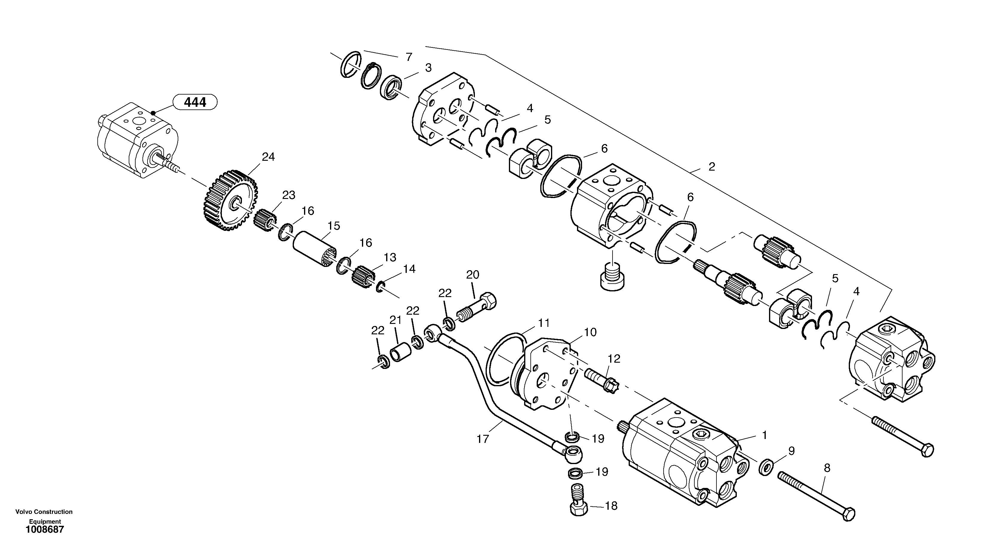 Схема запчастей Volvo L45B - 4157 Гидронасос рулевой L45B S/N 1941500 - S/N 1951500 -