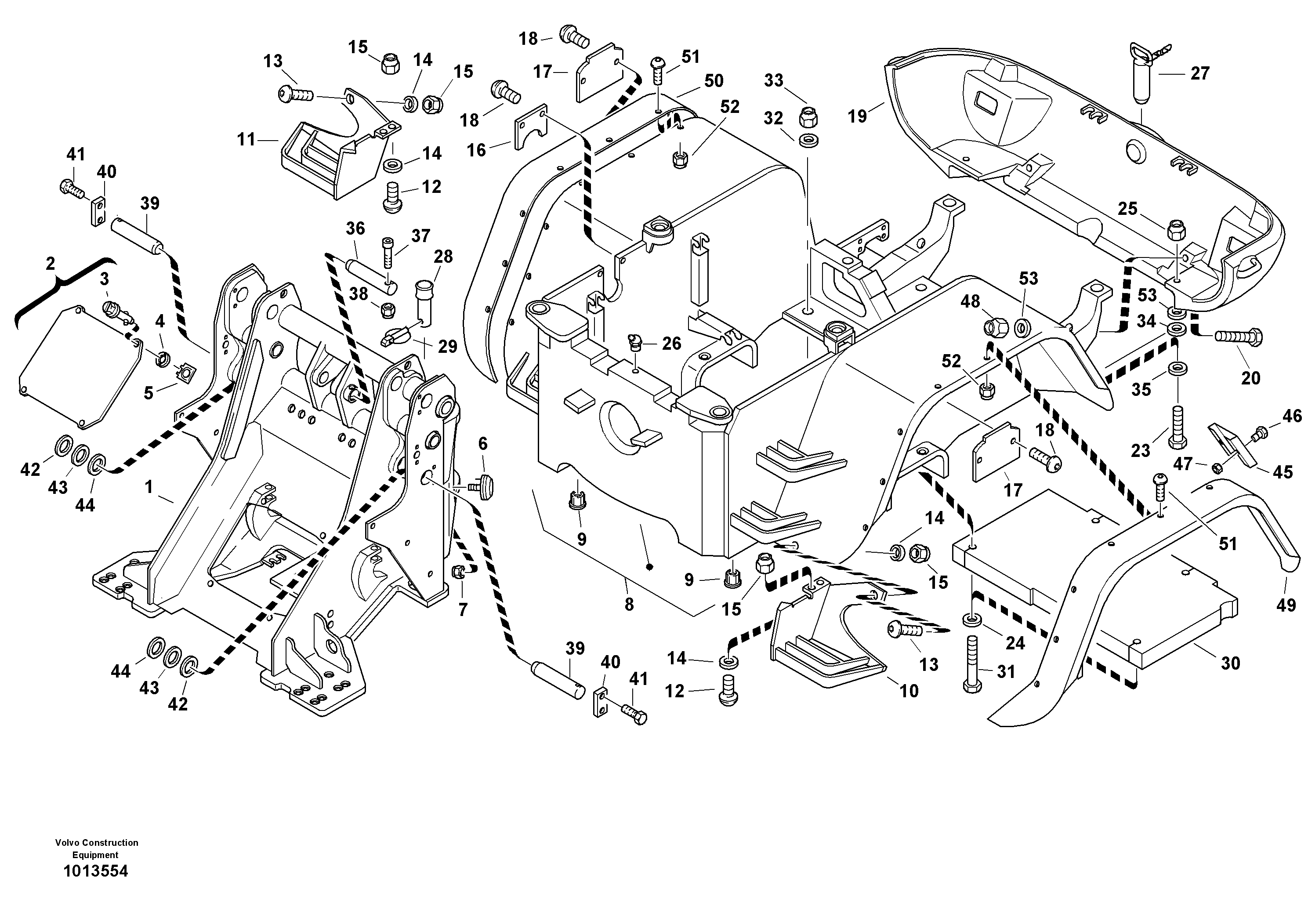 Схема запчастей Volvo L45B - 595 Frame L45B S/N 1941500 - S/N 1951500 -