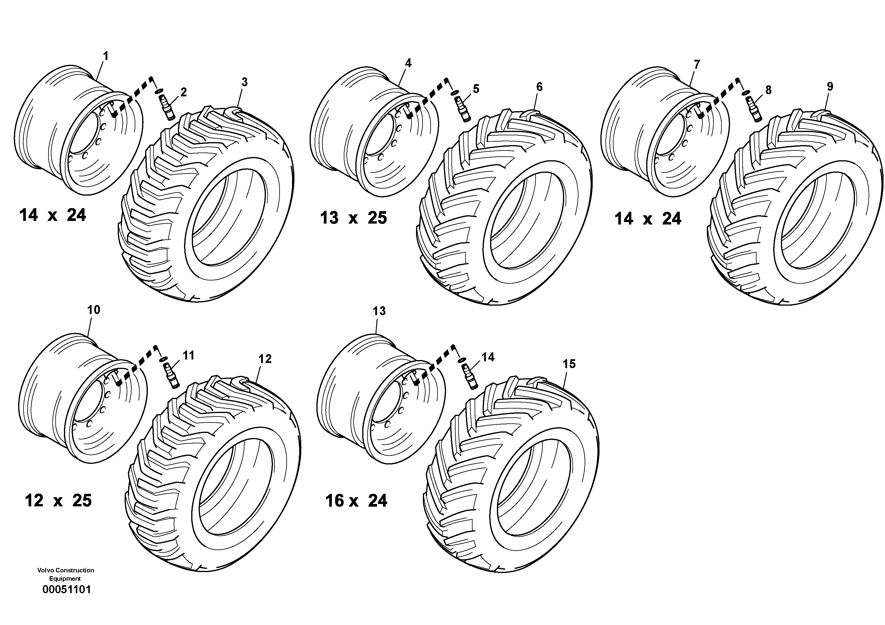 Схема запчастей Volvo L45B - 4172 Wheels L45B S/N 1941500 - S/N 1951500 -
