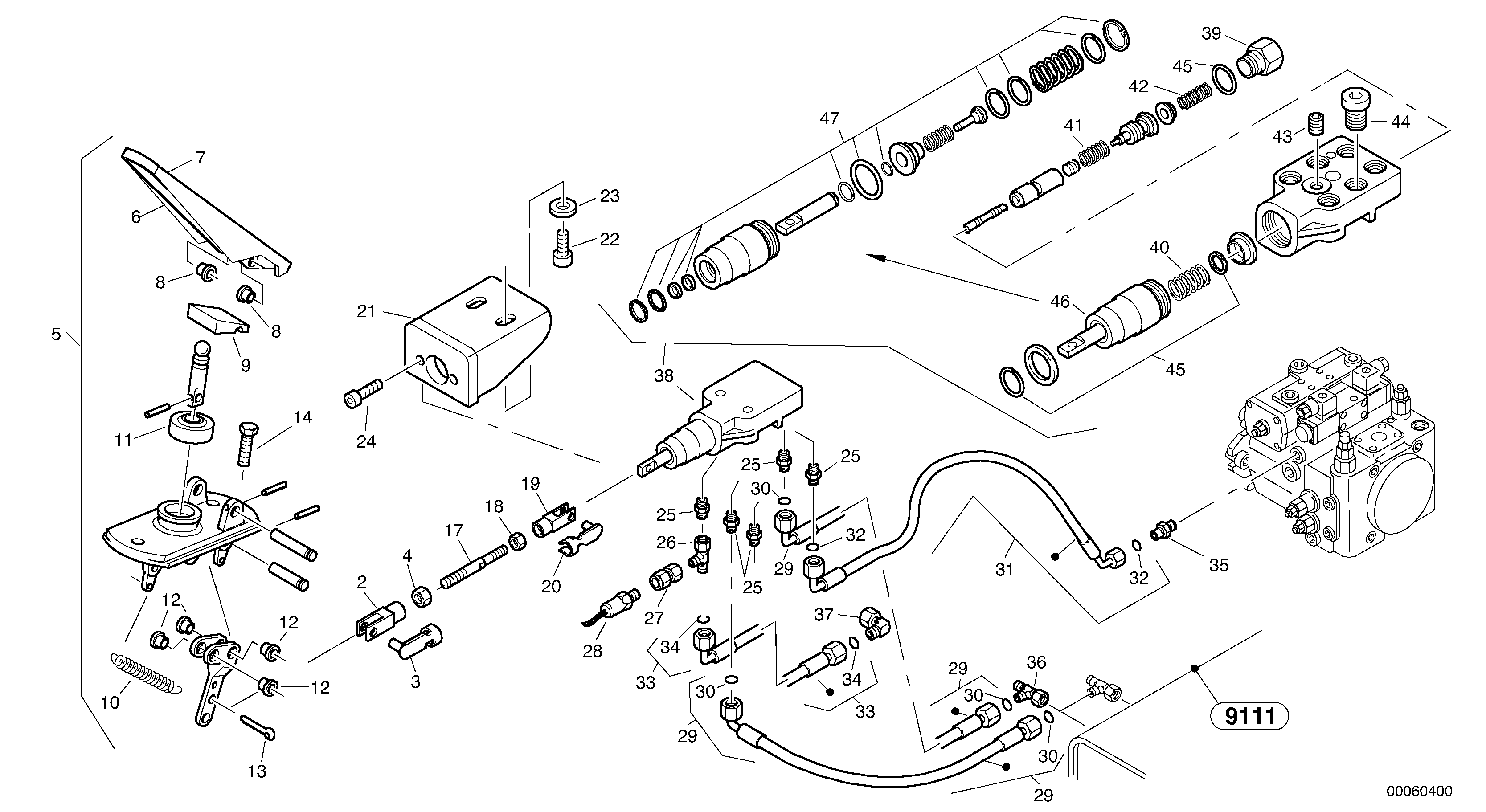 Схема запчастей Volvo L45B - 59234 Inch control L45B TYPE 194, 195 SER NO - 1499