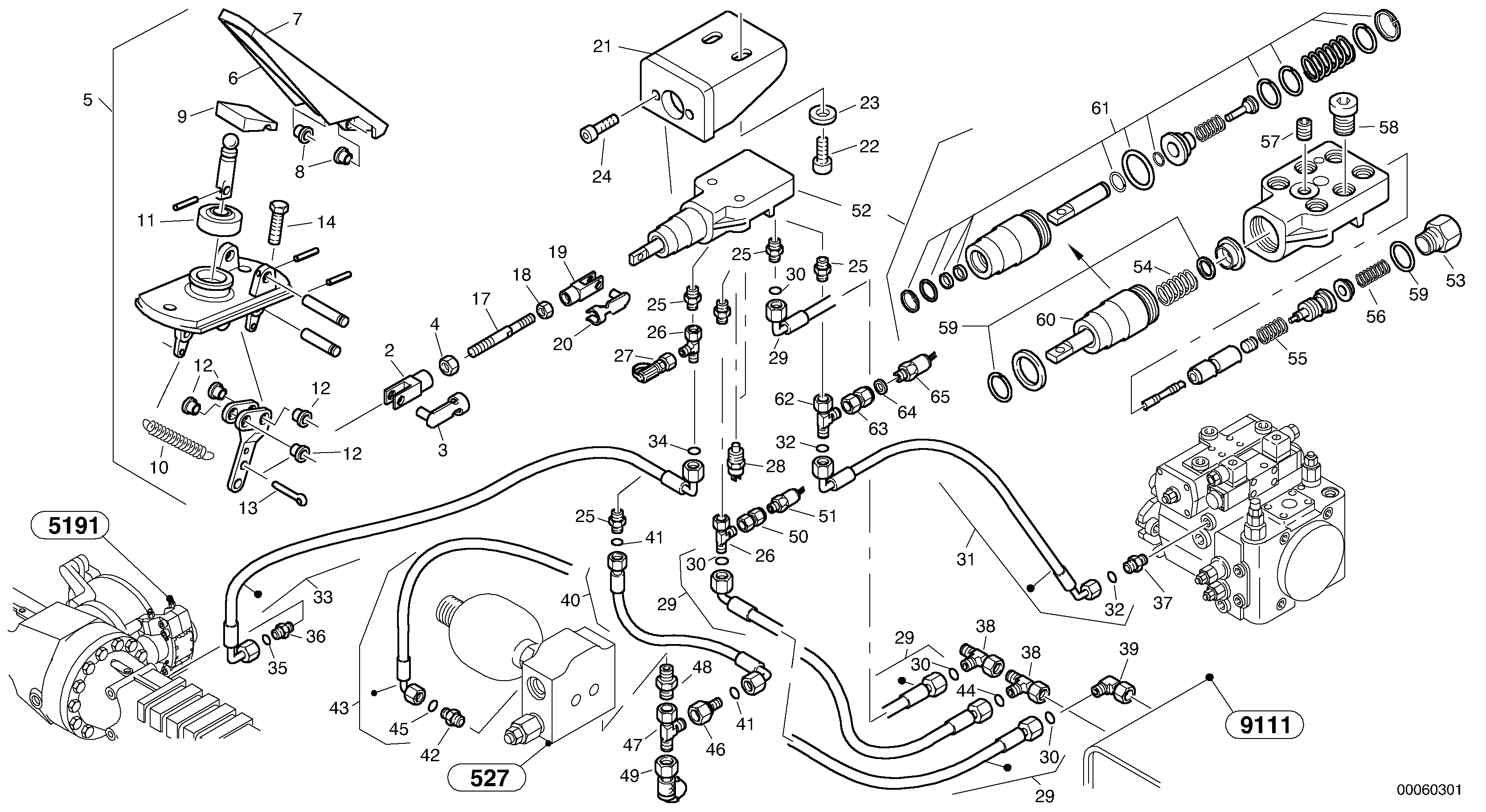 Схема запчастей Volvo L45B - 59235 Inch control L45B TYPE 194, 195 SER NO - 1499
