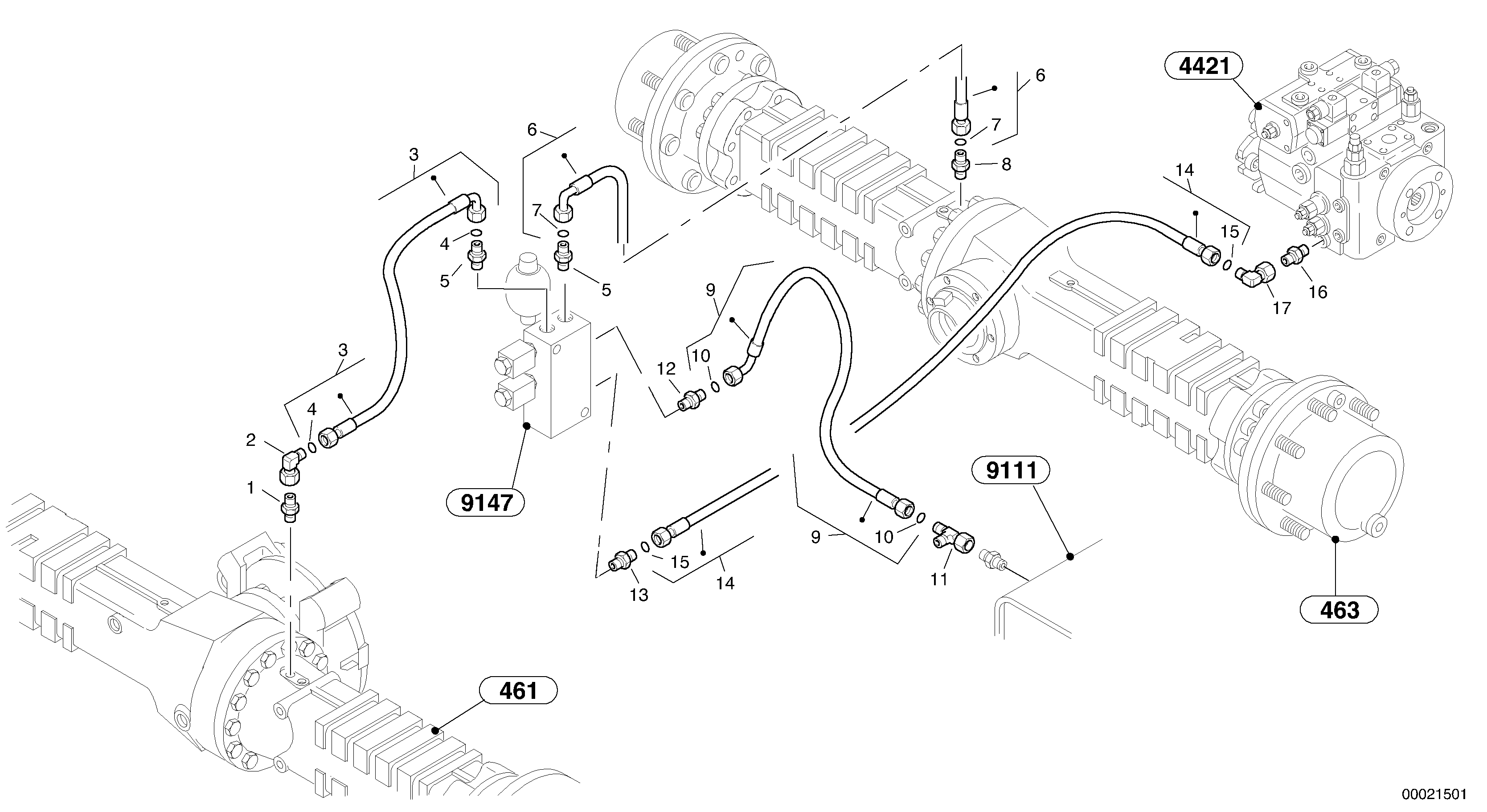 Схема запчастей Volvo L45B - 59225 Differential lock L45B TYPE 194, 195 SER NO - 1499