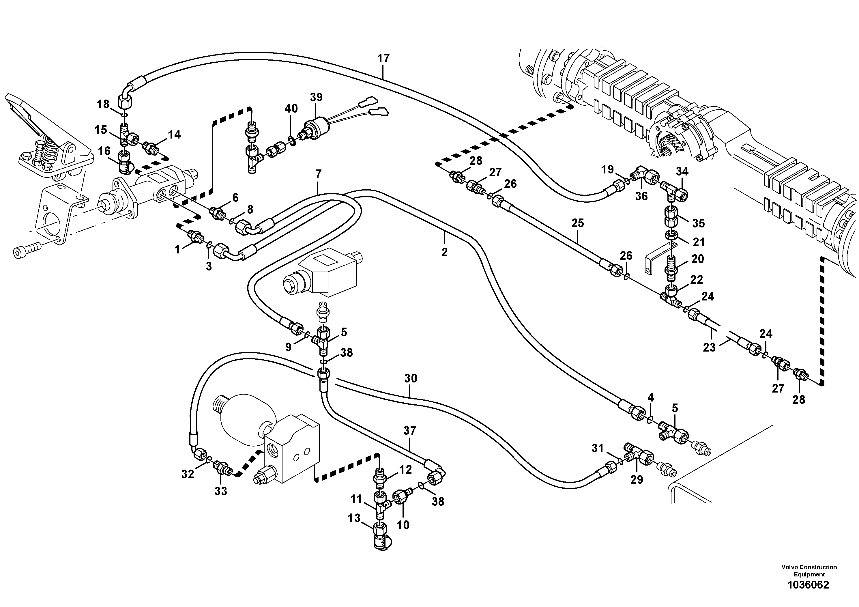 Схема запчастей Volvo L45B - 459 Lines - Pump storage-brake L45B TYPE 194, 195 SER NO - 1499