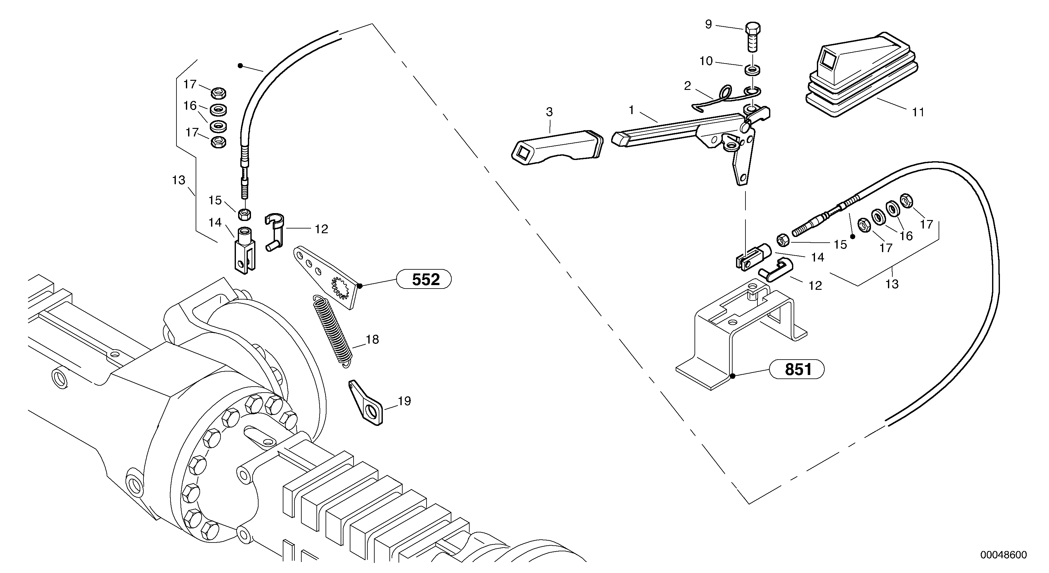Схема запчастей Volvo L45B - 428 Hand brake L45B TYPE 194, 195 SER NO - 1499