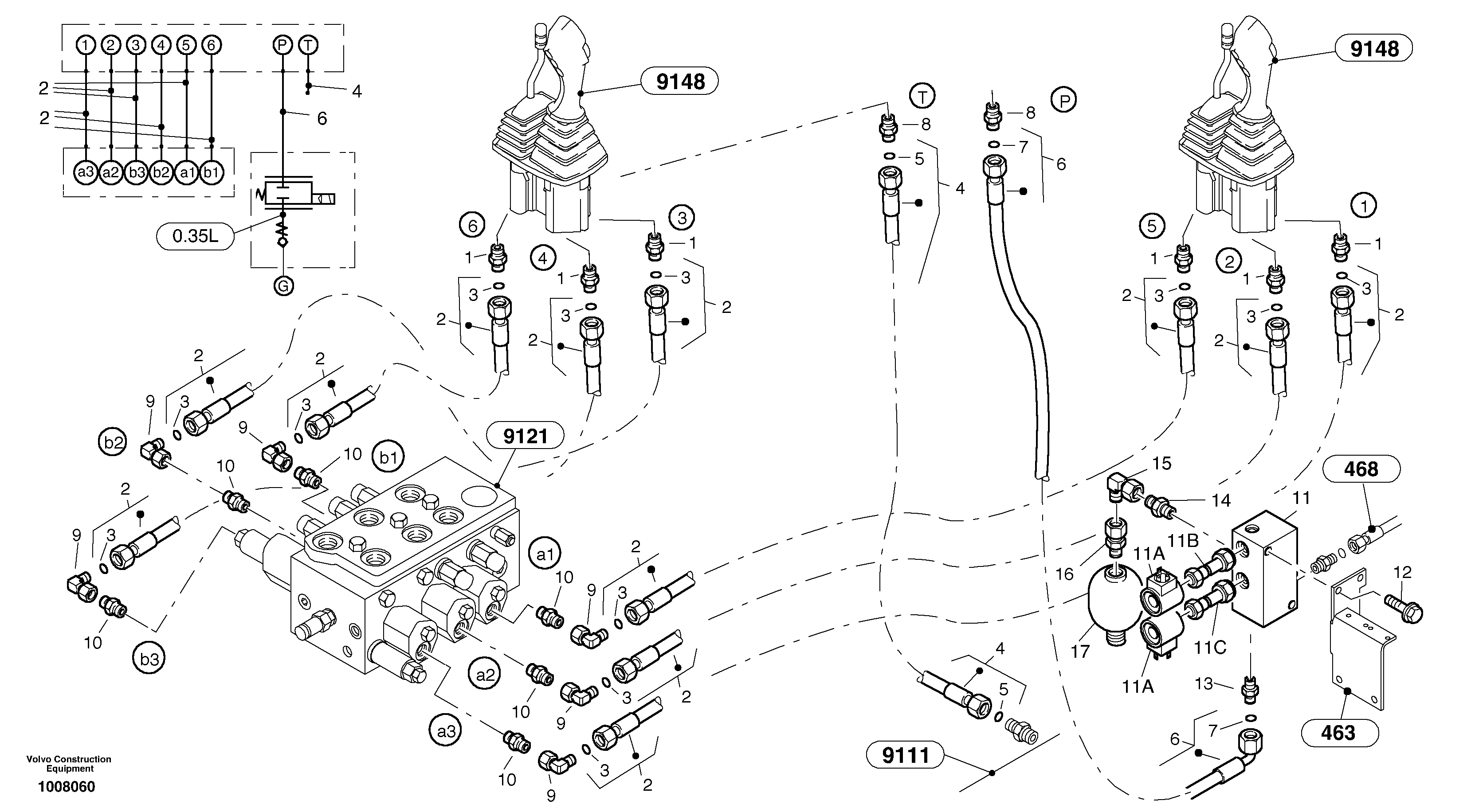 Схема запчастей Volvo L45B - 57867 Lines - servo control L45B S/N 1941500 - S/N 1951500 -