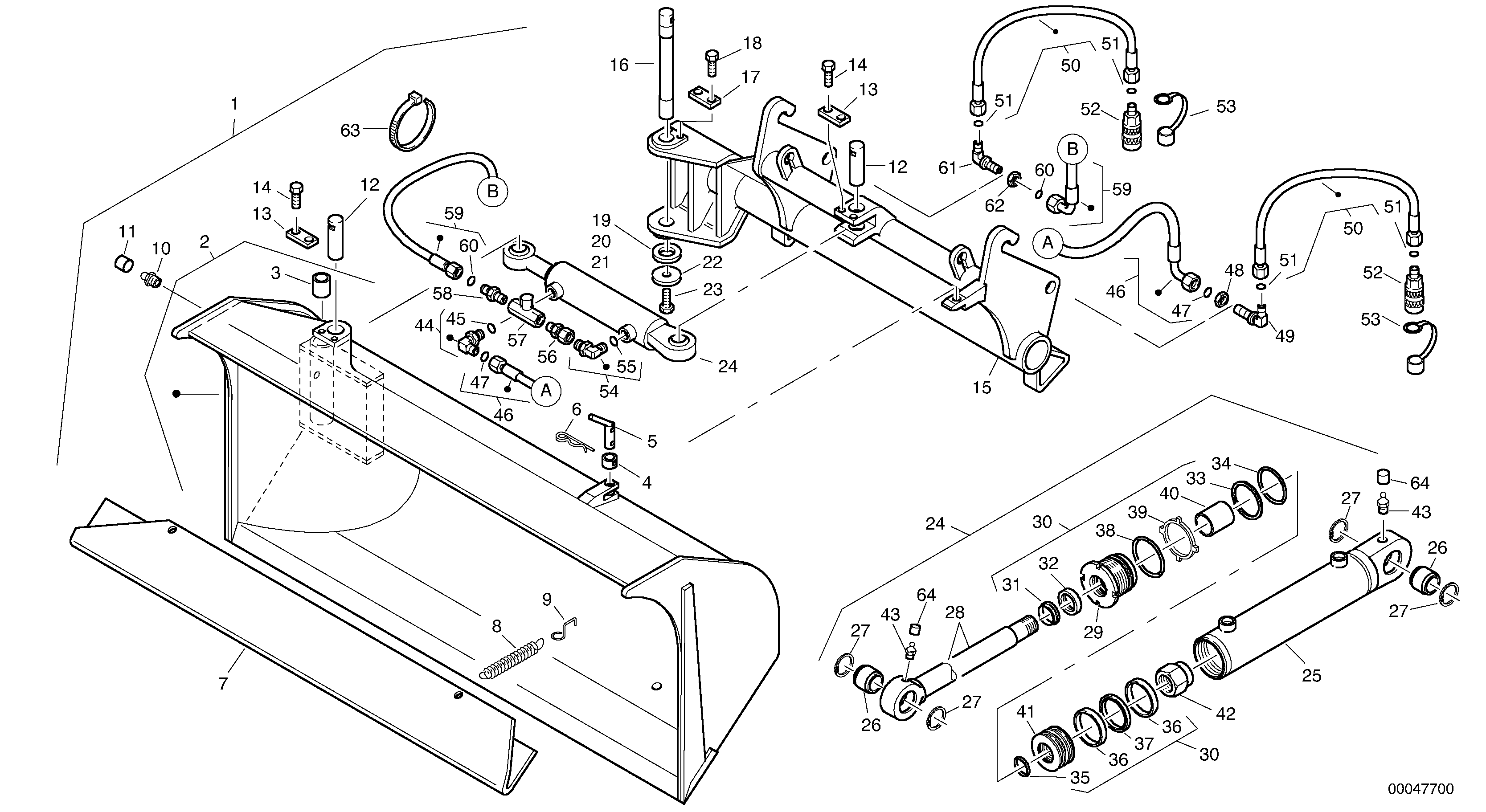 Схема запчастей Volvo L45B - 16942 Side tip bucket - TPZ L45B S/N 1941500 - S/N 1951500 -
