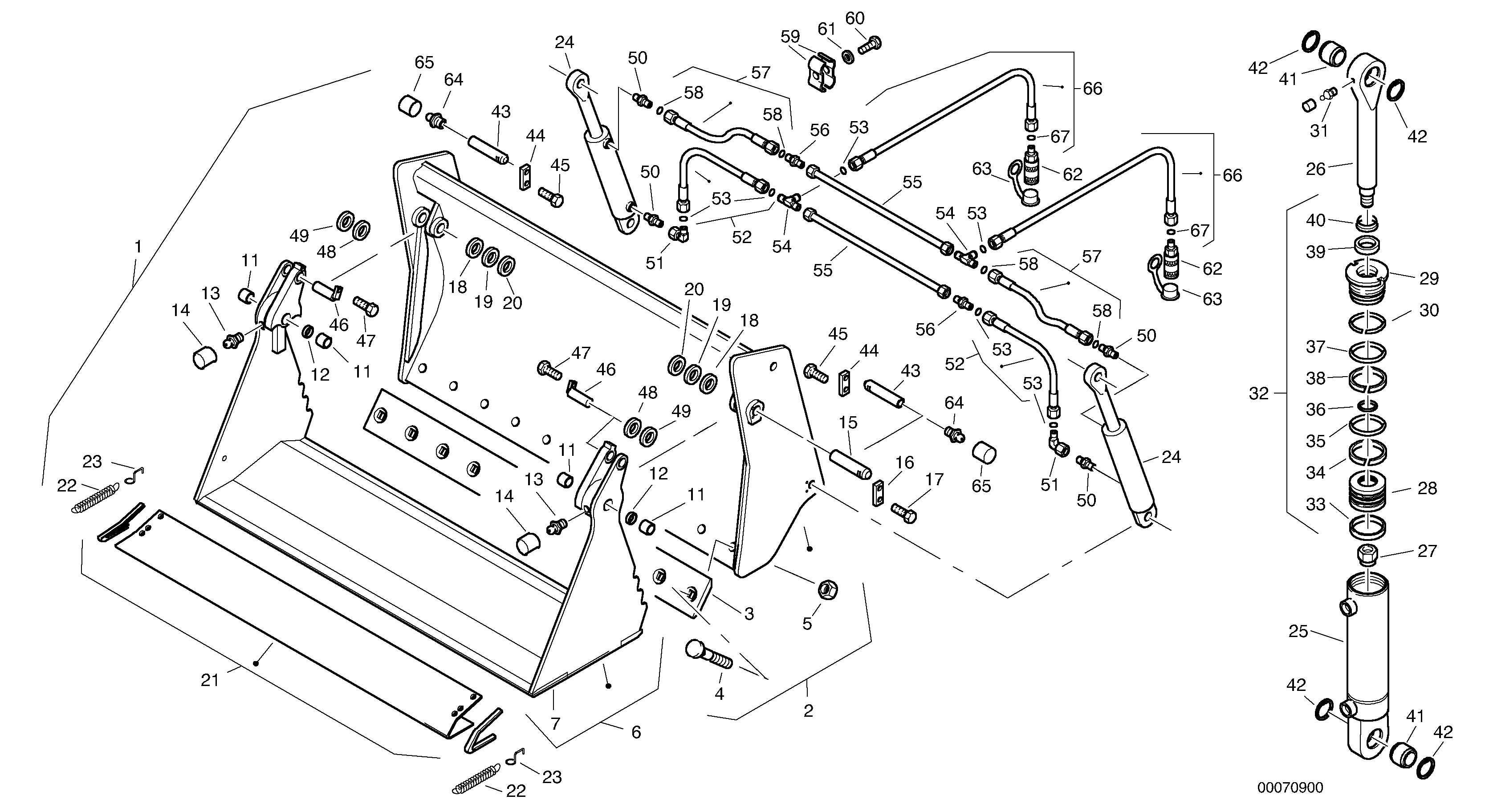 Схема запчастей Volvo L45B - 3887 Combined bucket - TPZ without teeth L45B S/N 1941500 - S/N 1951500 -