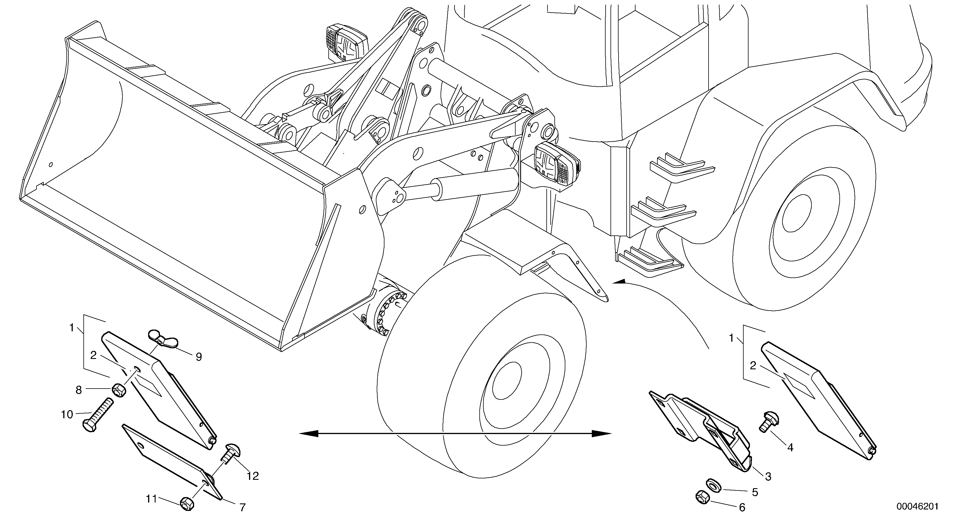 Схема запчастей Volvo L45B - 495 Stop block for wheel L45B TYPE 194, 195 SER NO - 1499