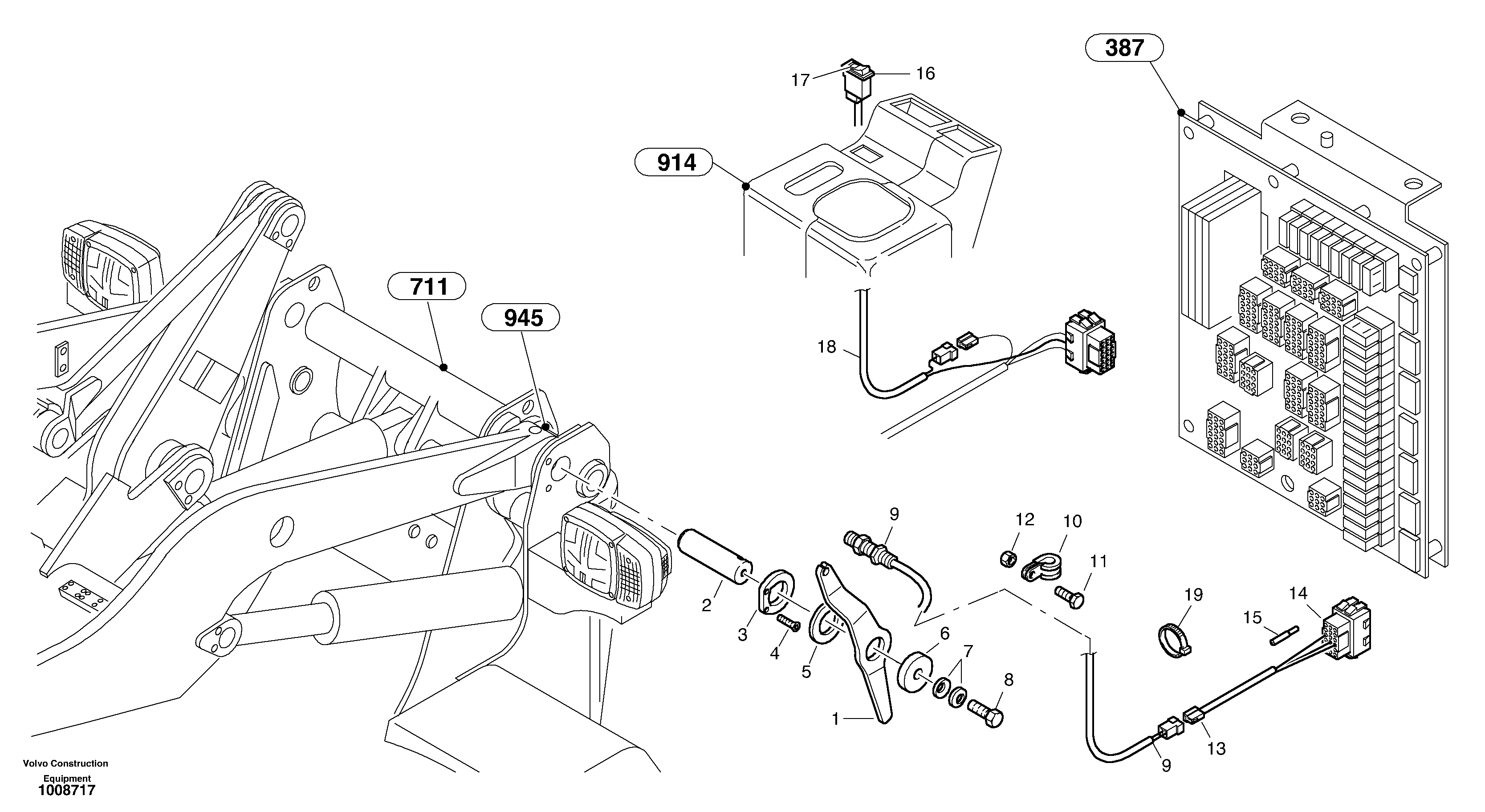 Схема запчастей Volvo L45B - 3914 Lift end disconnection L45B S/N 1941500 - S/N 1951500 -