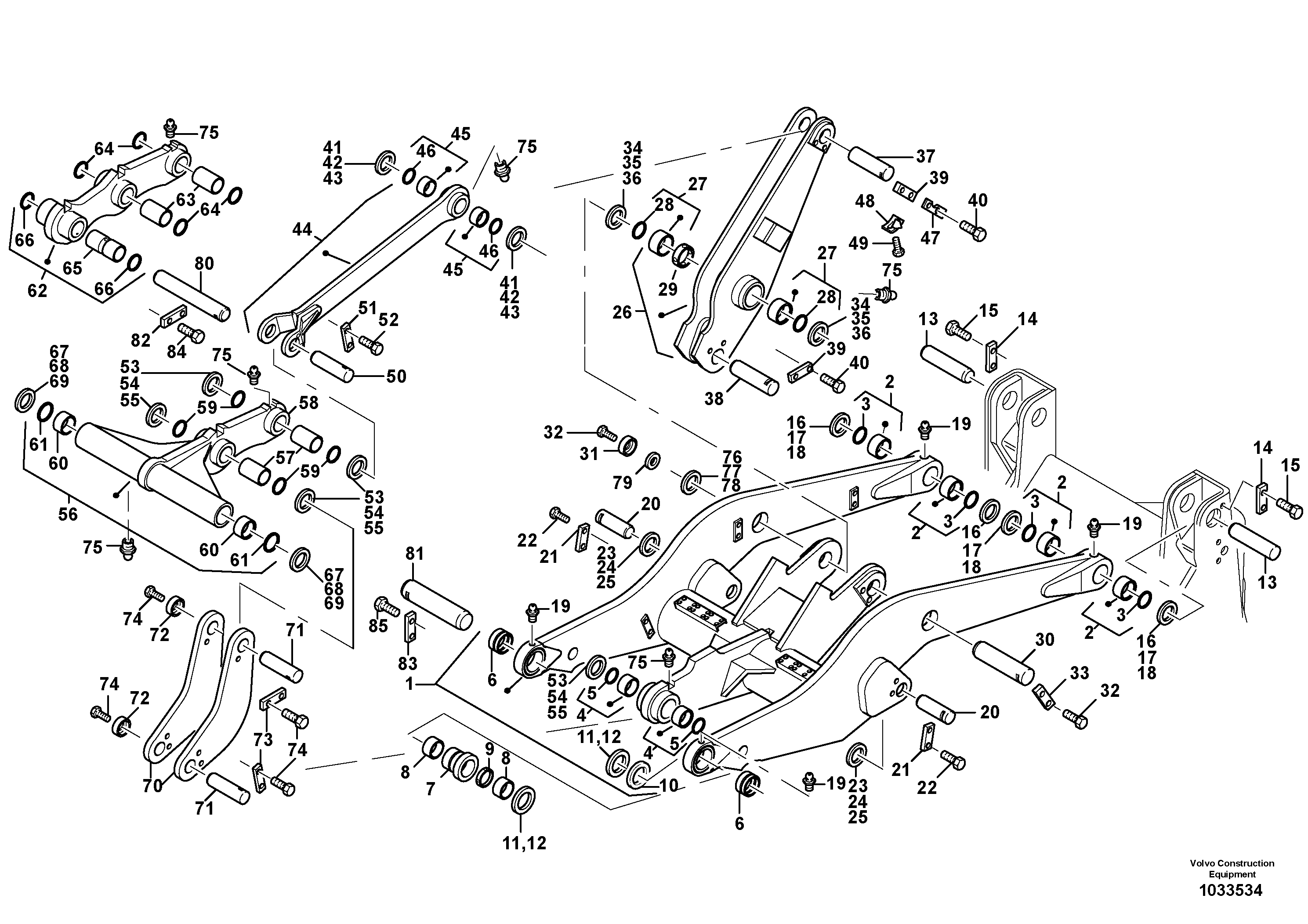Схема запчастей Volvo L45B - 97255 Lift frame L45B S/N 1941500 - S/N 1951500 -