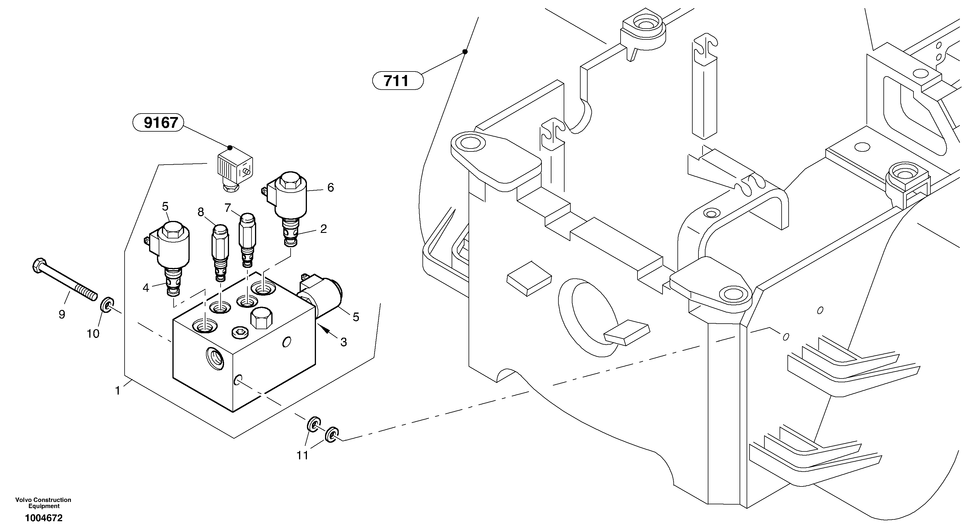 Схема запчастей Volvo L45B - 1996 Control valve - Boom suspension system (BSS) L45B TYPE 194, 195 SER NO - 1499