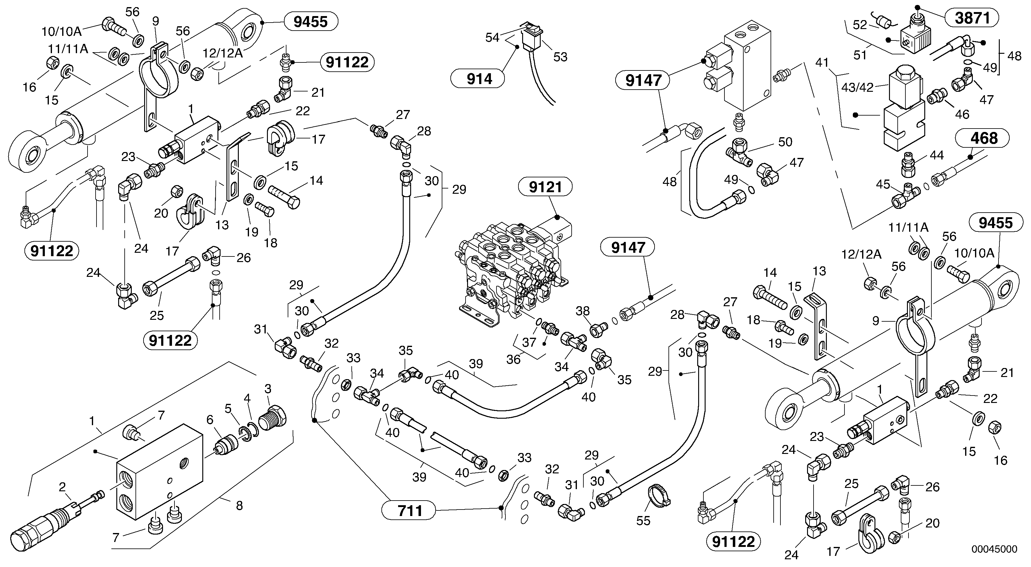 Схема запчастей Volvo L45B - 1997 Line fracture safety - Lift L45B TYPE 194, 195 SER NO - 1499