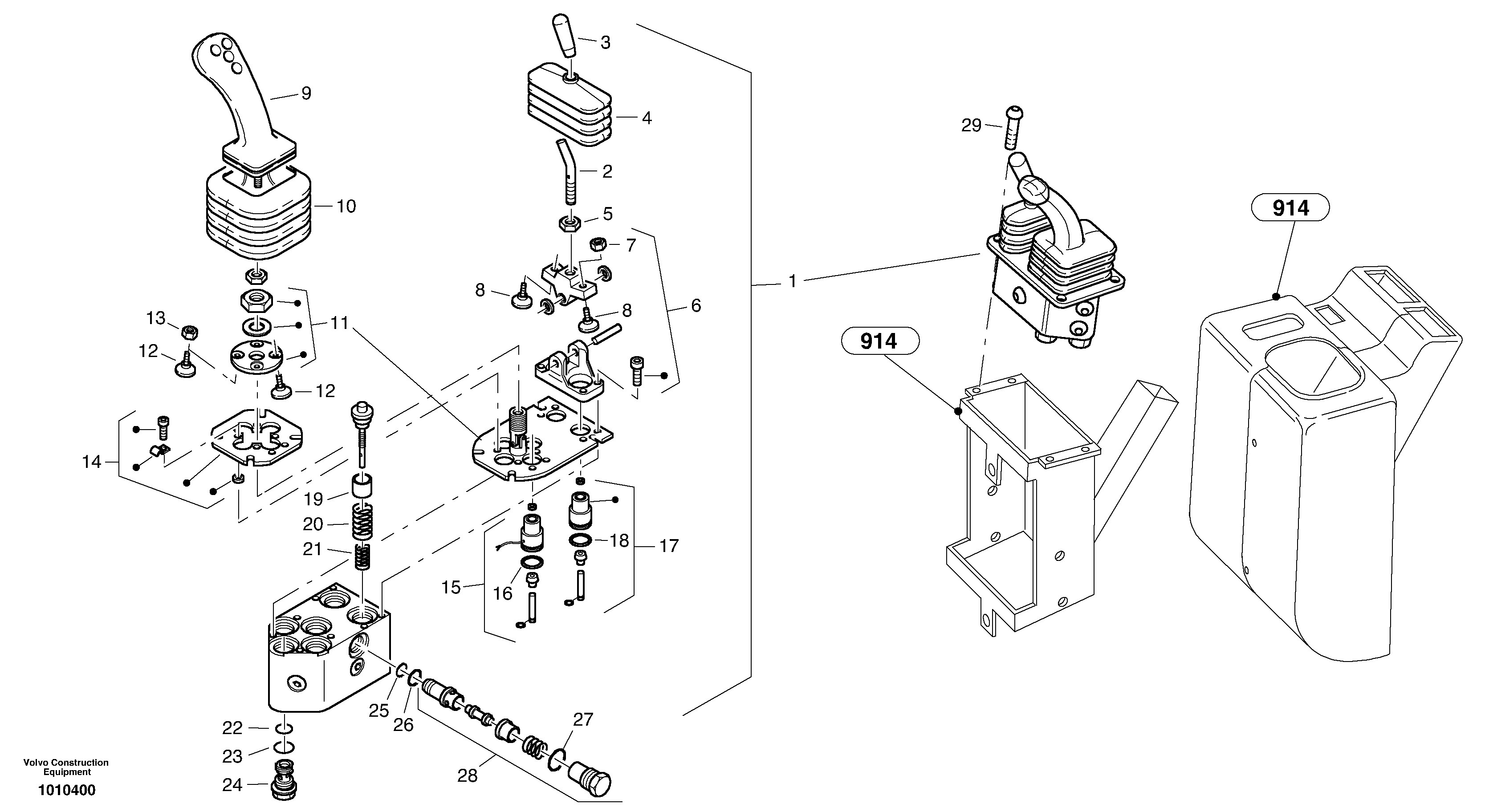 Схема запчастей Volvo L45B - 511 Servo control valve L45B TYPE 194, 195 SER NO - 1499