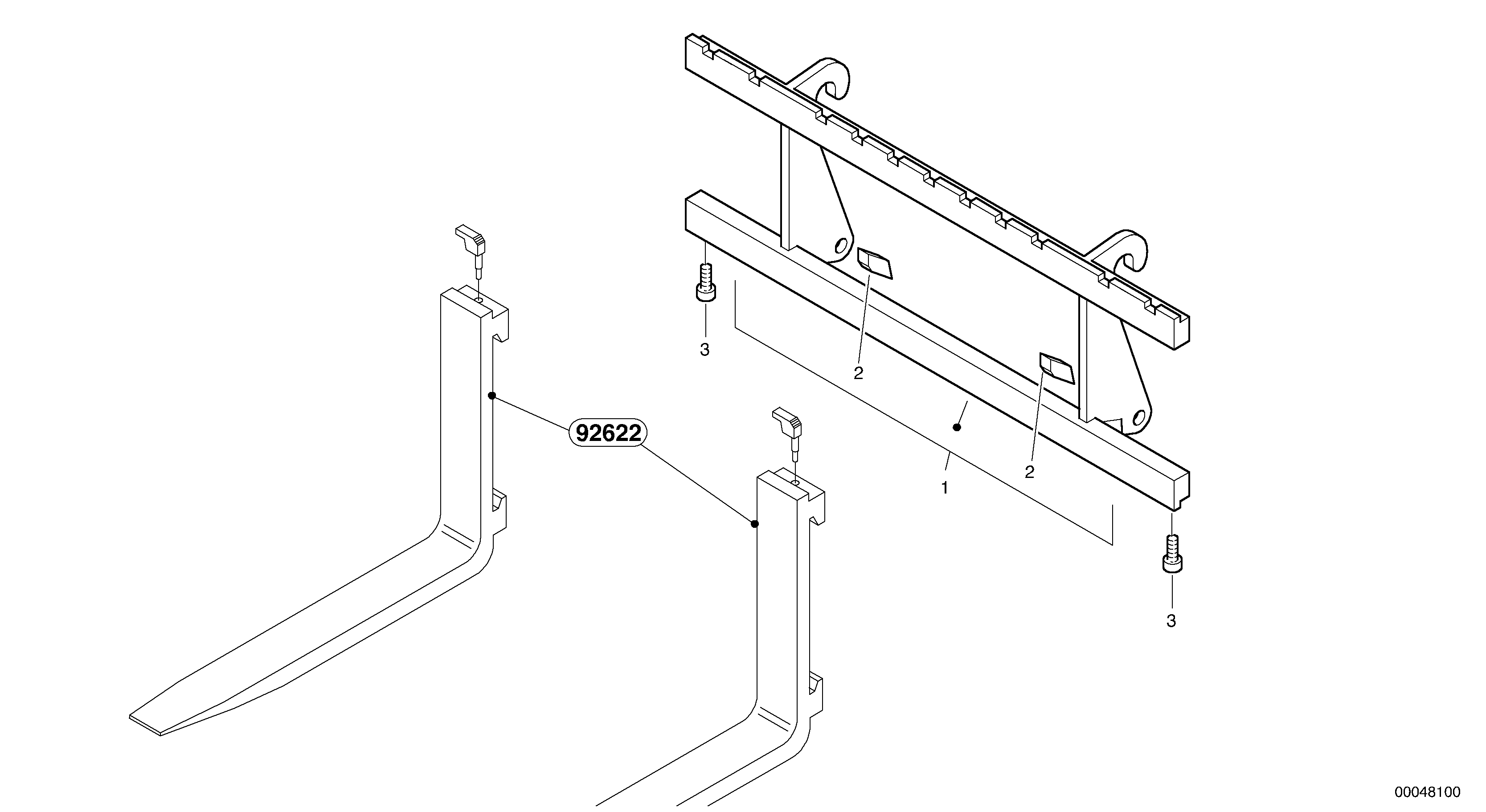 Схема запчастей Volvo L45B - 1488 Fork lift attachment support L45B TYPE 194, 195 SER NO - 1499