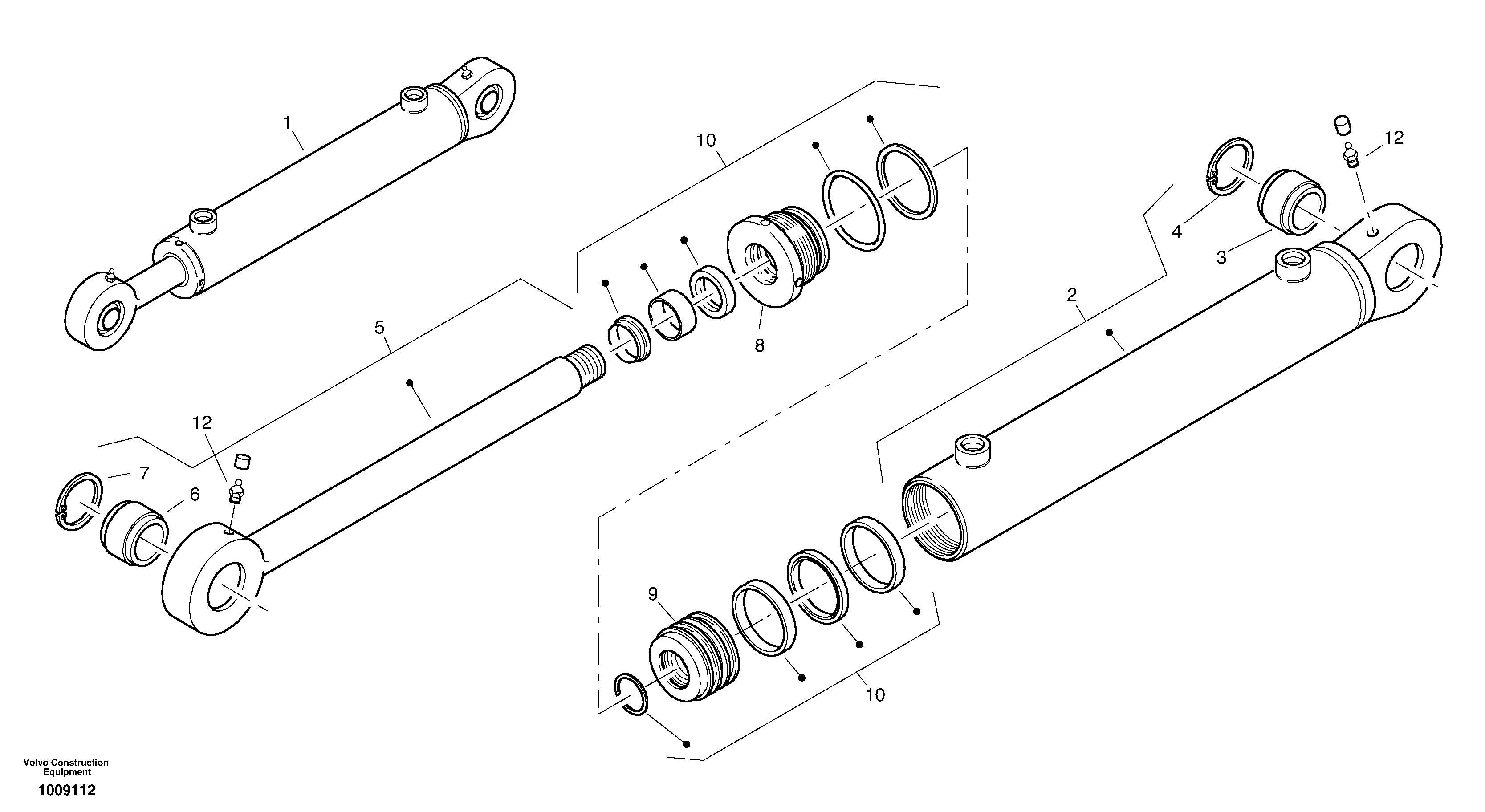 Схема запчастей Volvo L45B - 1599 Цилиндр подъема (наклона) кузова L45B TYPE 194, 195 SER NO - 1499
