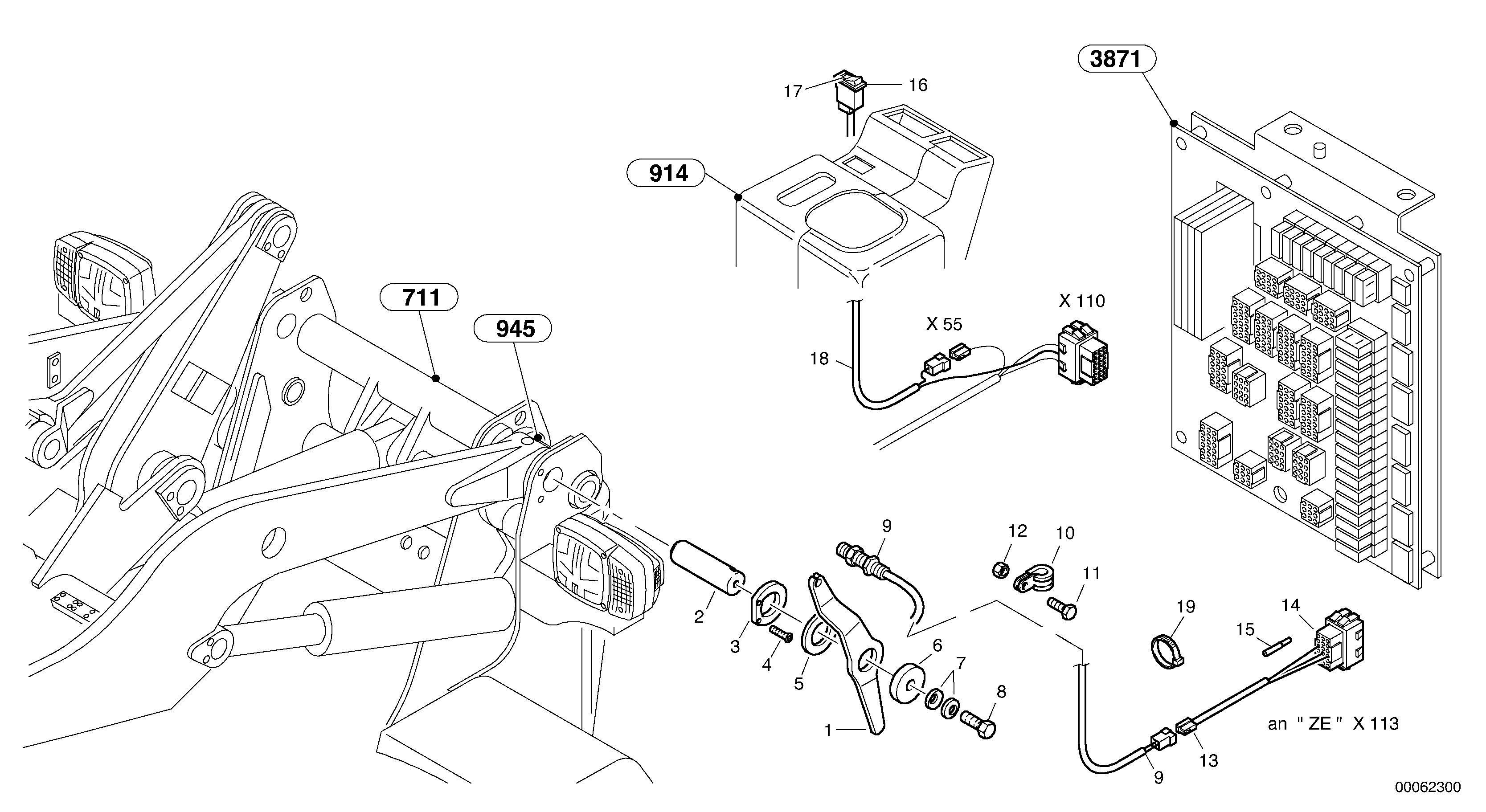Схема запчастей Volvo L45B - 1510 Lift end disconnection L45B TYPE 194, 195 SER NO - 1499