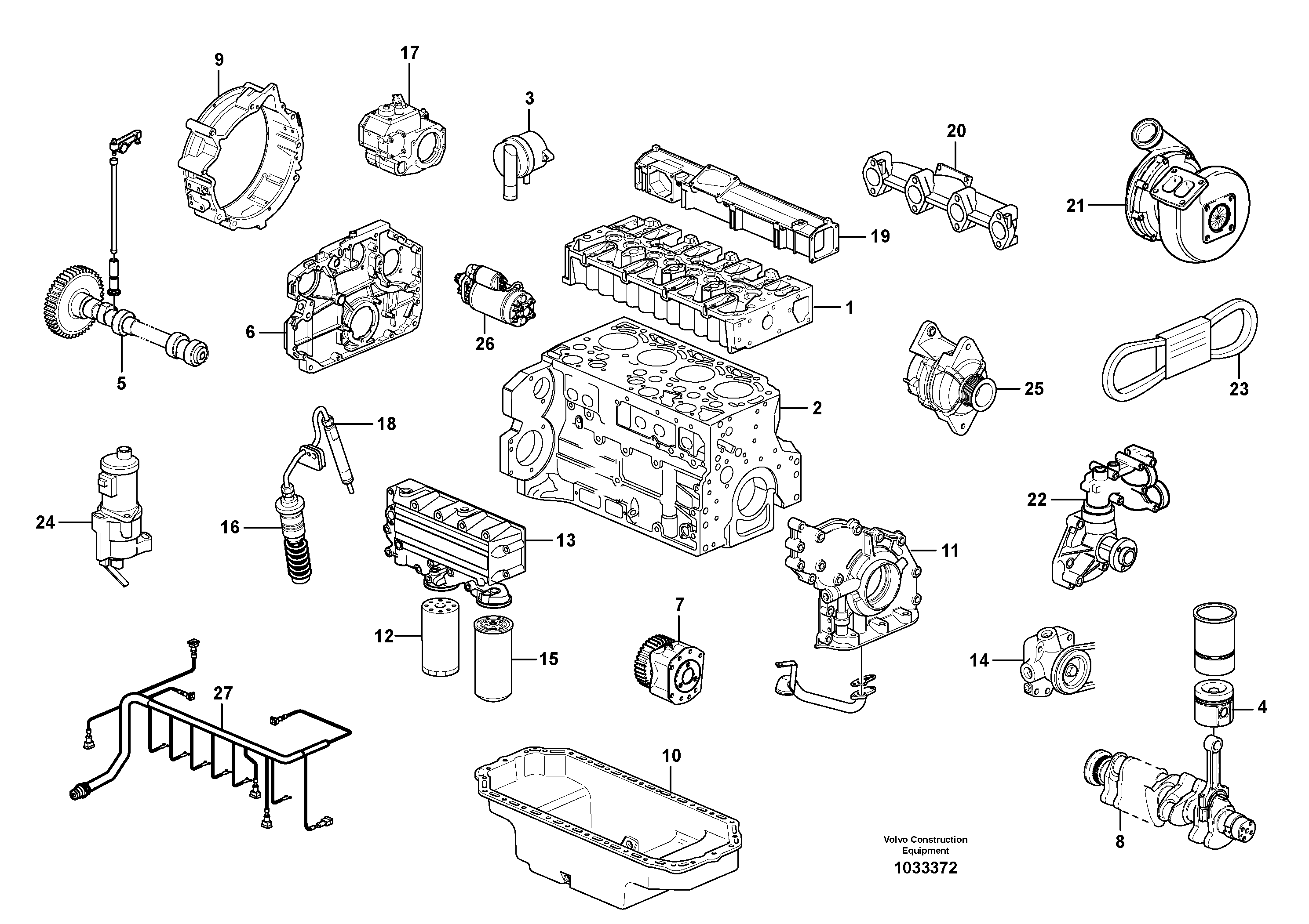 Схема запчастей Volvo L45B - 2557 Двигатель в сборе L45B S/N 1941500 - S/N 1951500 -