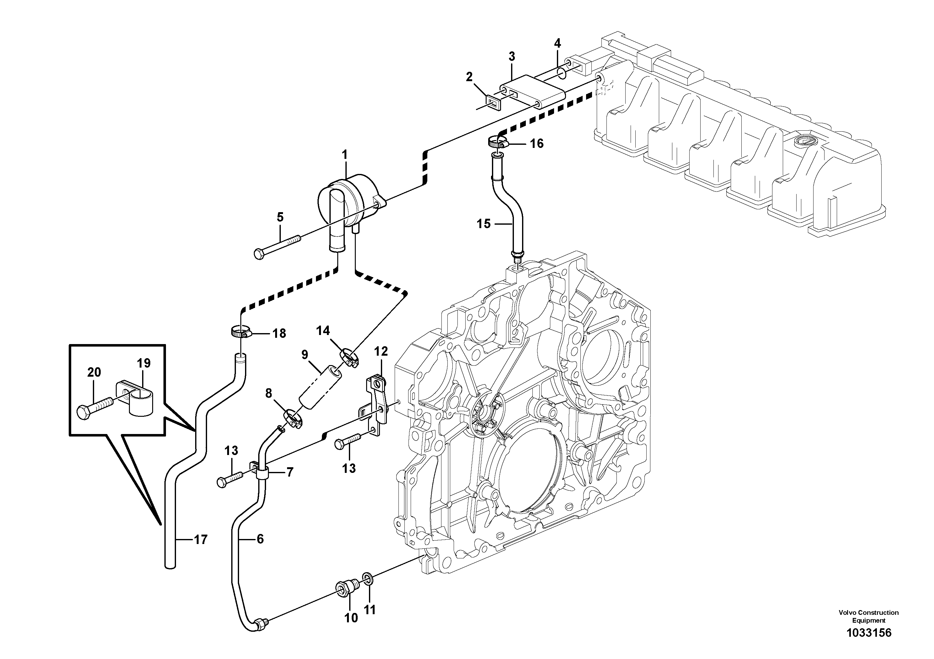 Схема запчастей Volvo L45B - 85337 Crankcase ventilation L45B S/N 1941500 - S/N 1951500 -