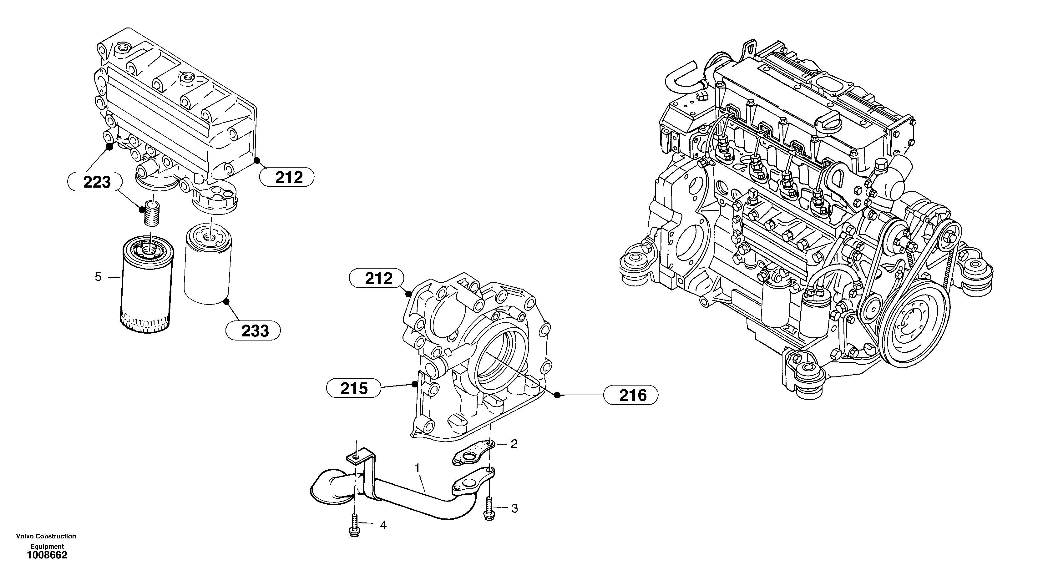 Схема запчастей Volvo L45B - 3342 Oil pump, oil filter L45B S/N 1941500 - S/N 1951500 -