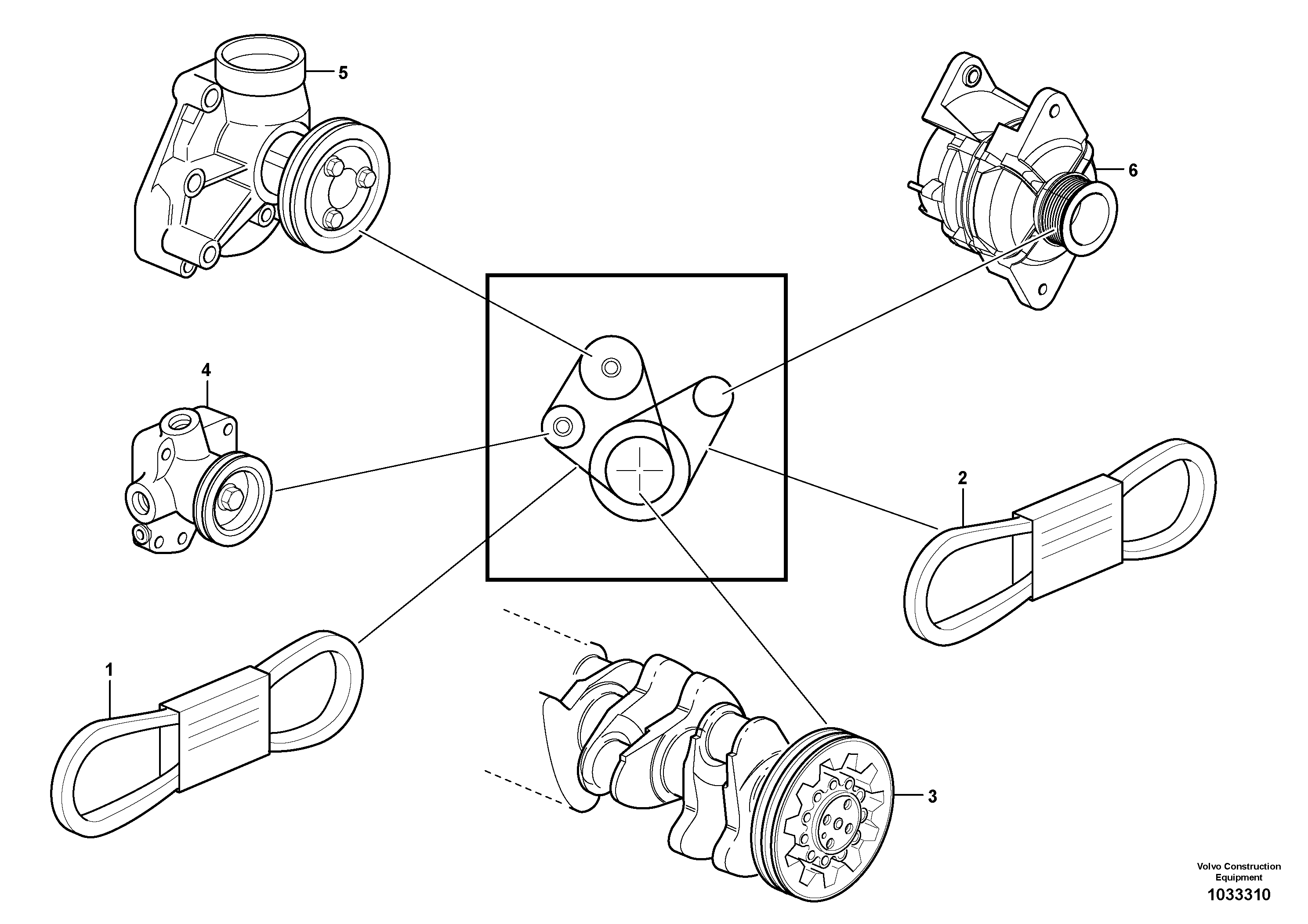 Схема запчастей Volvo L45B - 2494 Belt transmission L45B S/N 1941500 - S/N 1951500 -