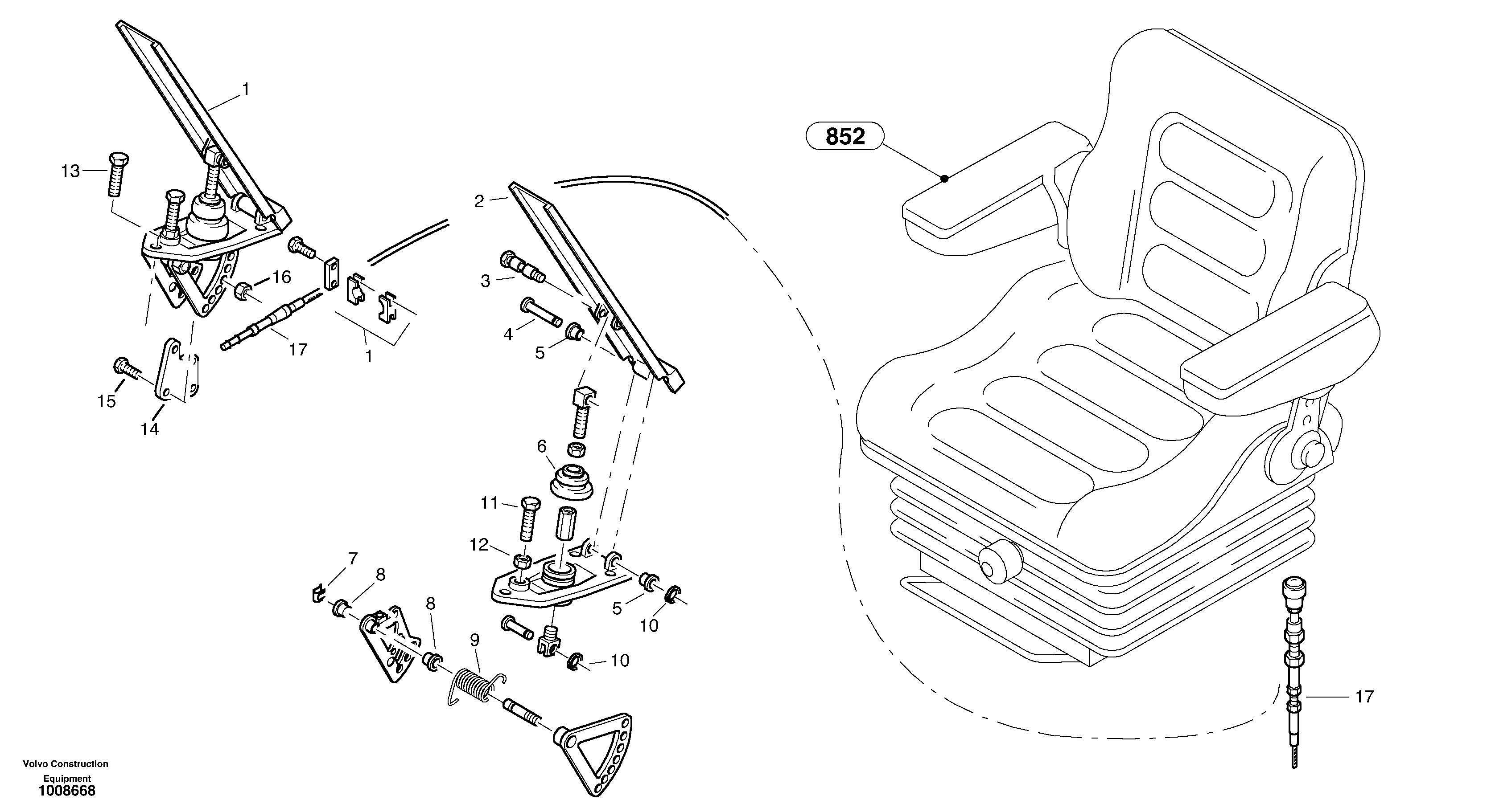 Схема запчастей Volvo L45B - 98660 Hand throttle L45B S/N 1941500 - S/N 1951500 -