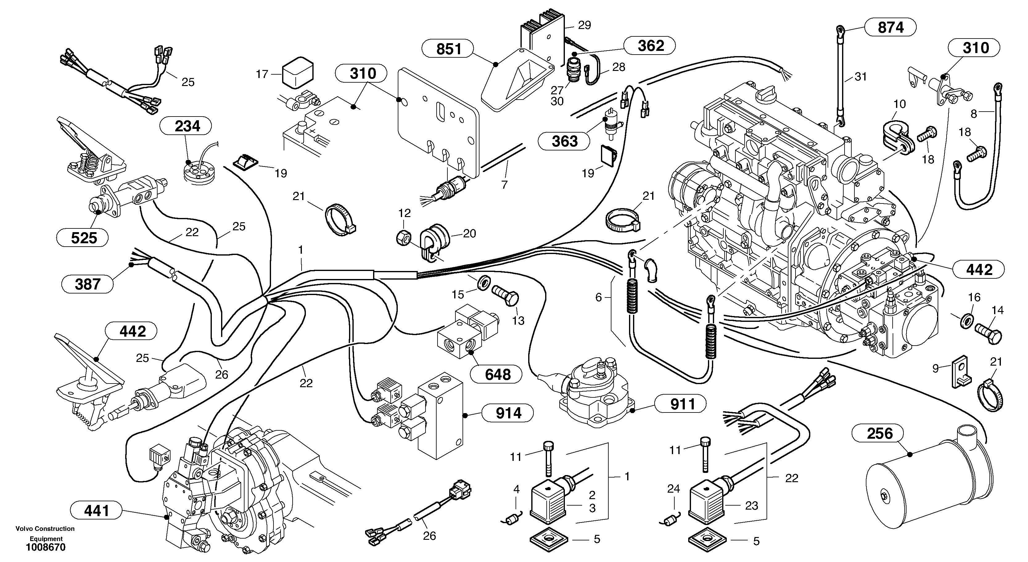 Схема запчастей Volvo L45B - 75282 Electric installation L45B S/N 1941500 - S/N 1951500 -