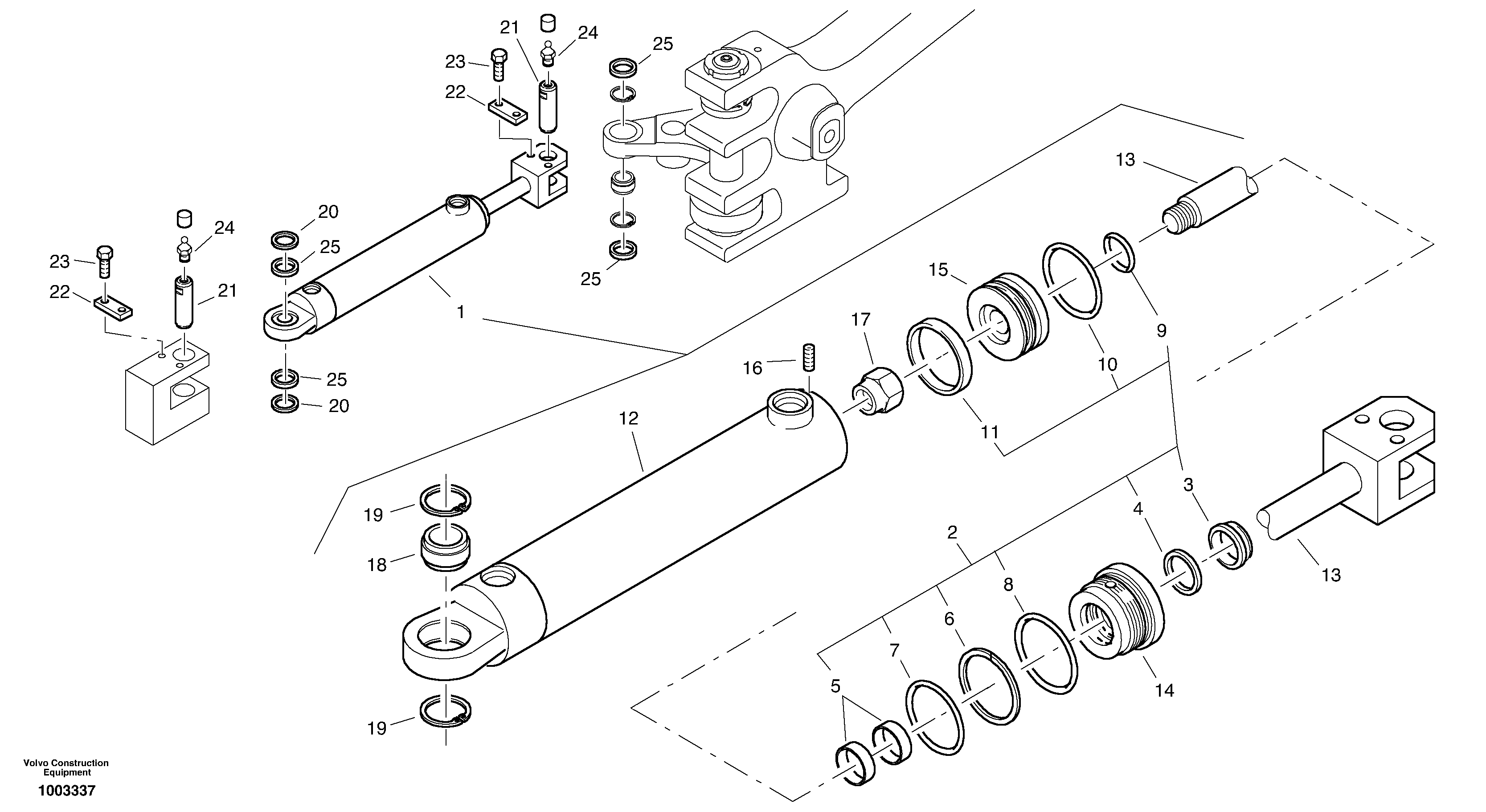 Схема запчастей Volvo L20B - 14983 Гидроцилиндр рулевой L20B TYPE 170 SER NO - 0499
