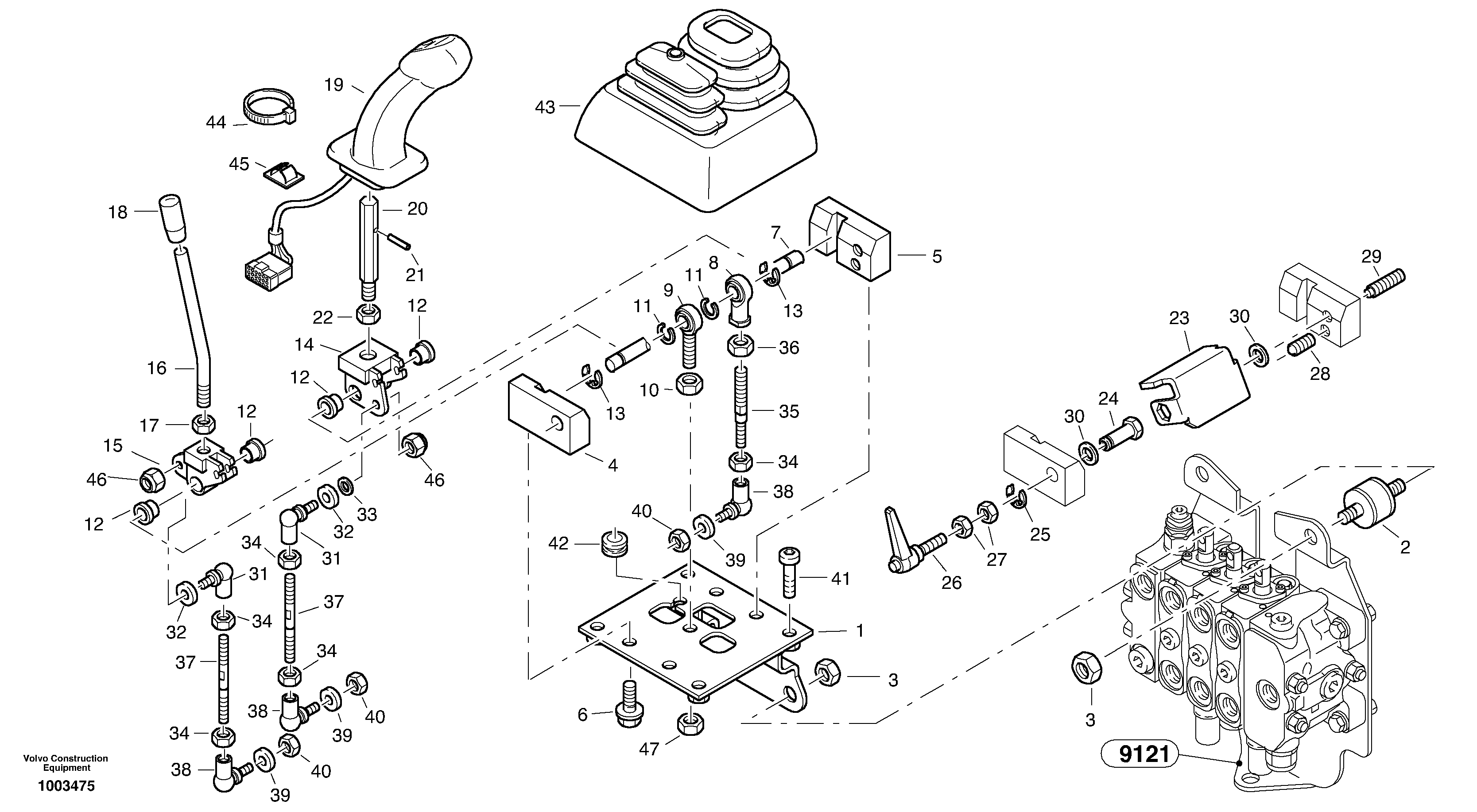 Схема запчастей Volvo L25B - 83970 Servo control valve L25B TYPE 175 SER NO - 0499