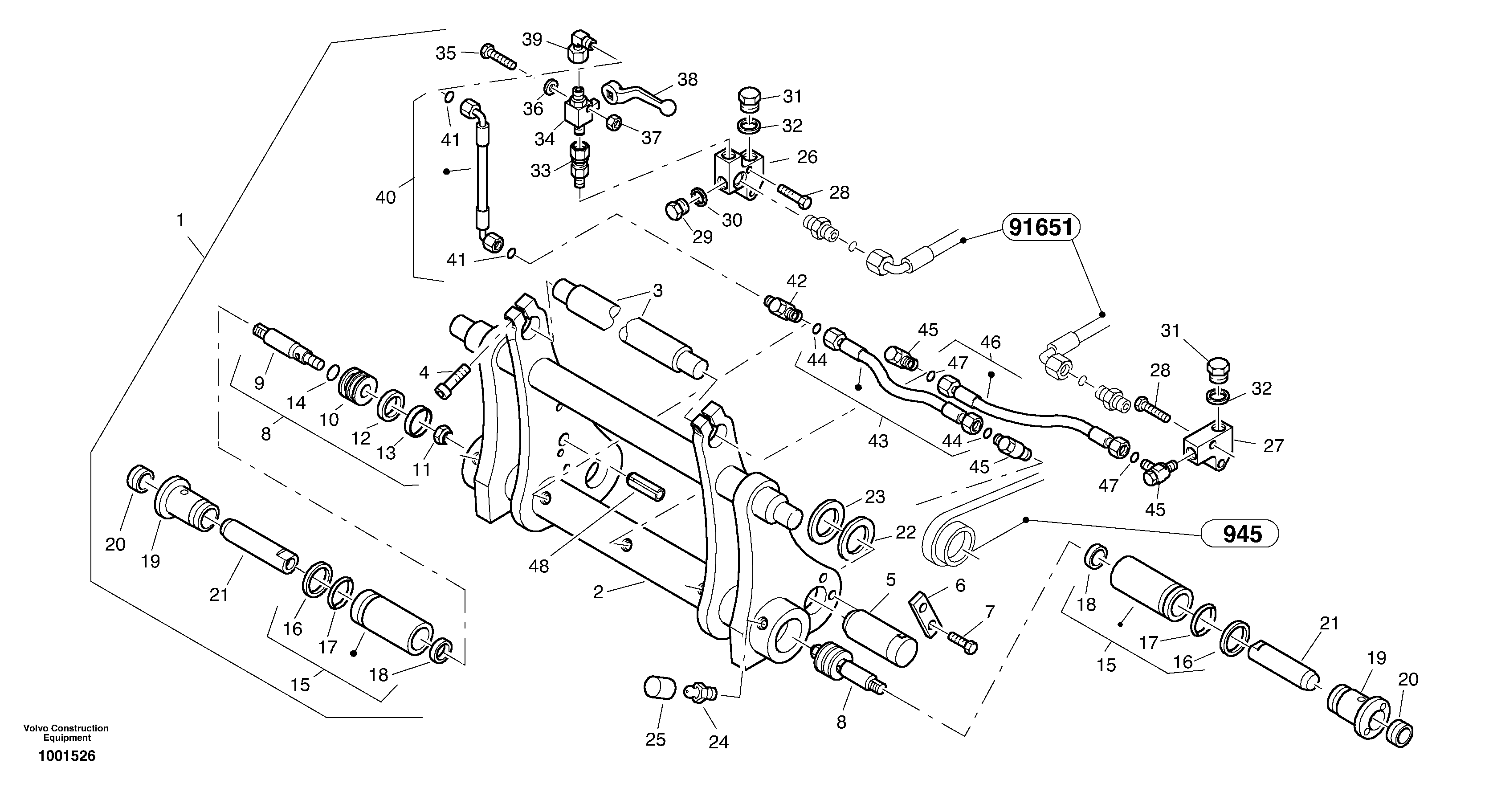 Схема запчастей Volvo L25B - 41571 Attachment mounting plate L25B TYPE 175 SER NO - 0499