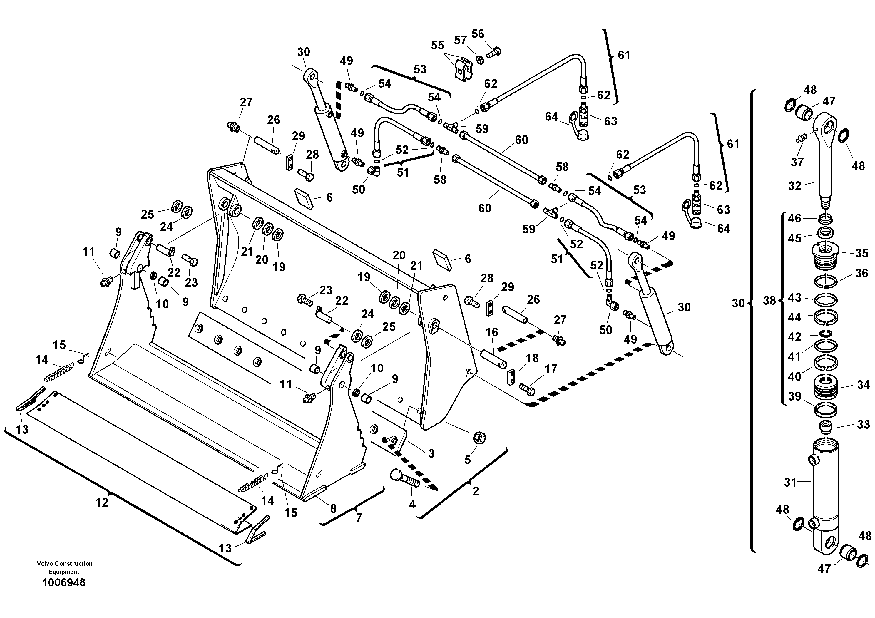 Схема запчастей Volvo L25B - 59904 Shutter bucket without teeth L25B TYPE 175 SER NO - 0499
