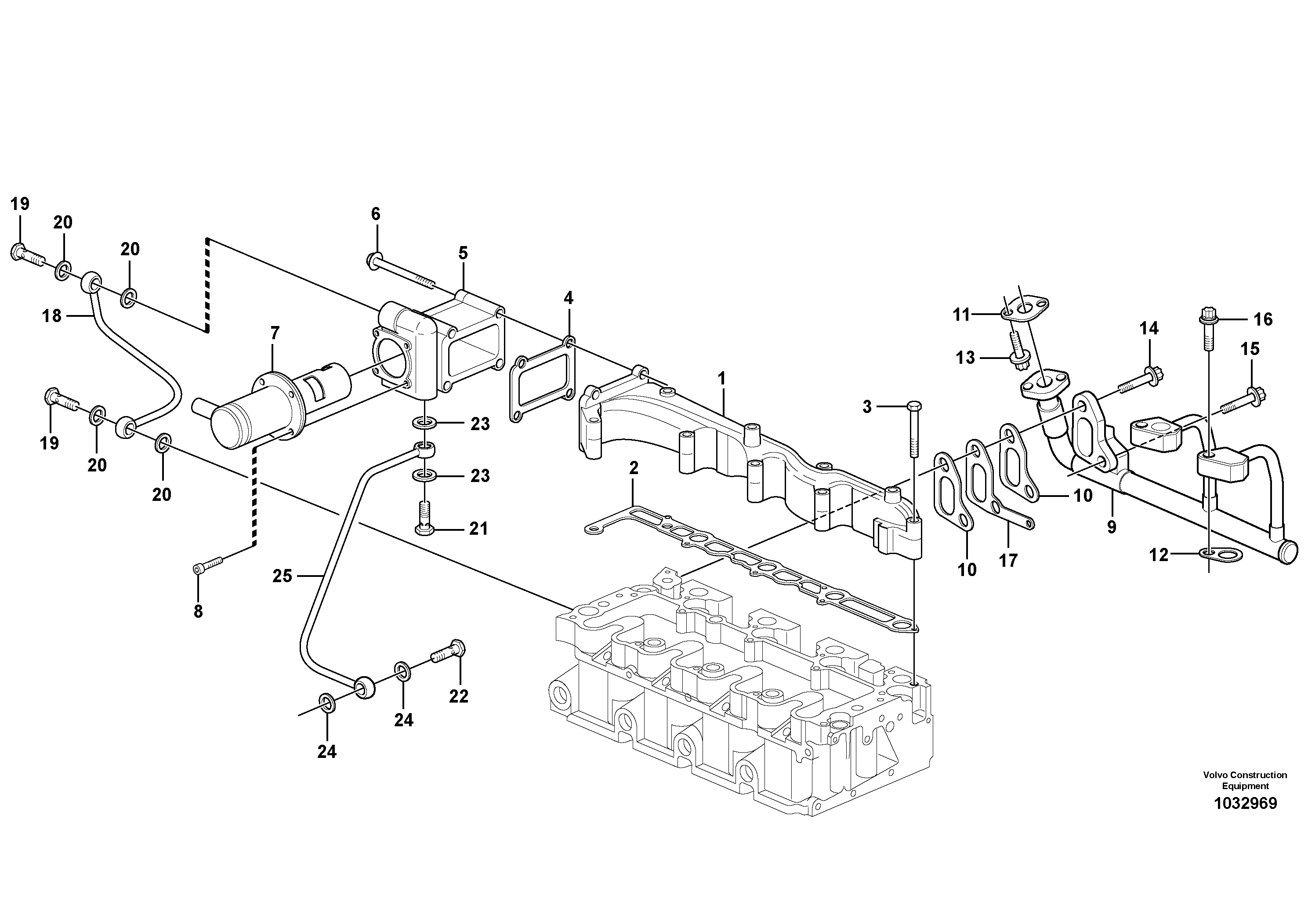 Схема запчастей Volvo L25B - 91997 Выхлопная система L25B TYPE 175, S/N 0500 - TYPE 176, S/N 0001 -