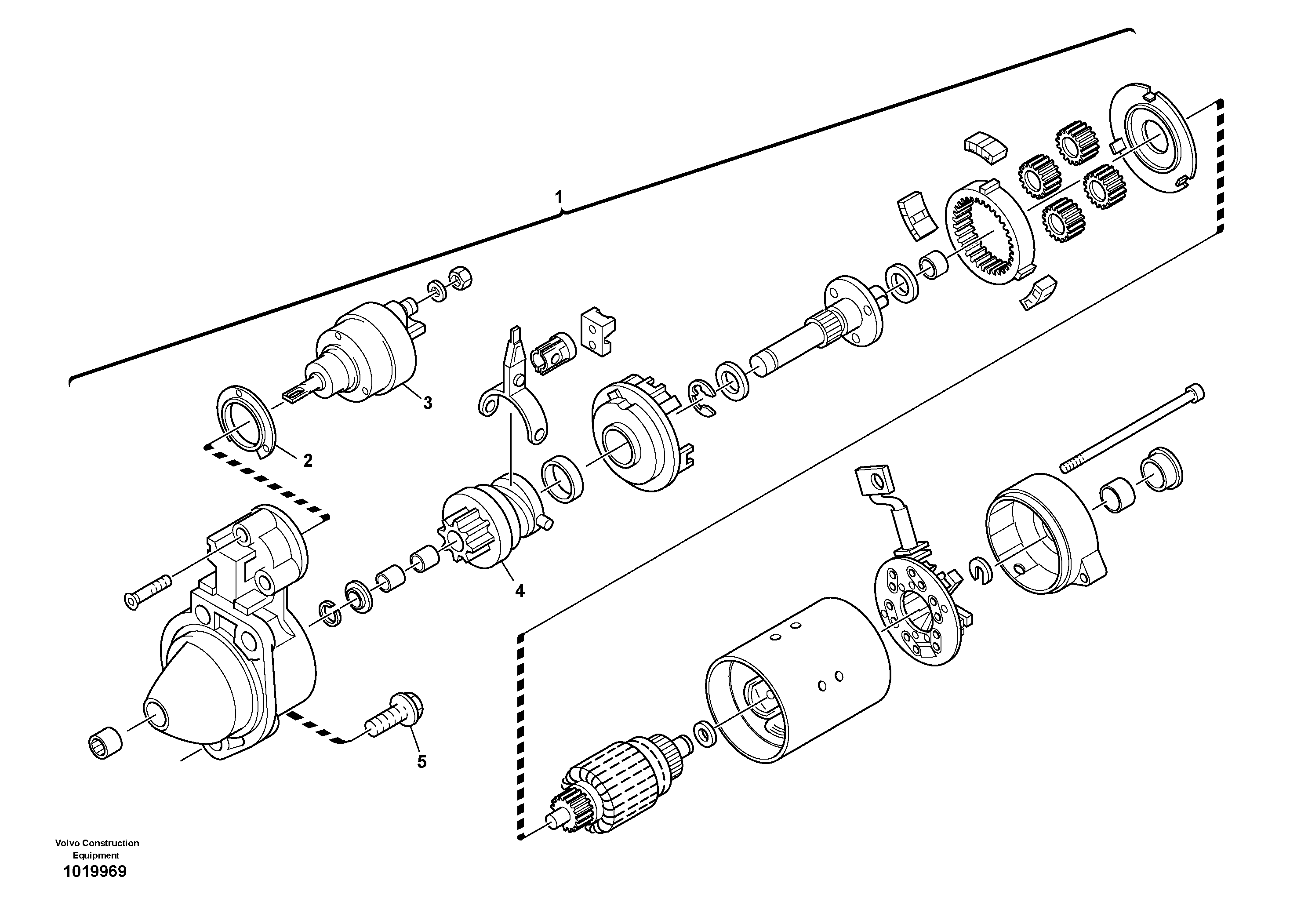 Схема запчастей Volvo L25B - 13522 Стартер L25B TYPE 175, S/N 0500 - TYPE 176, S/N 0001 -