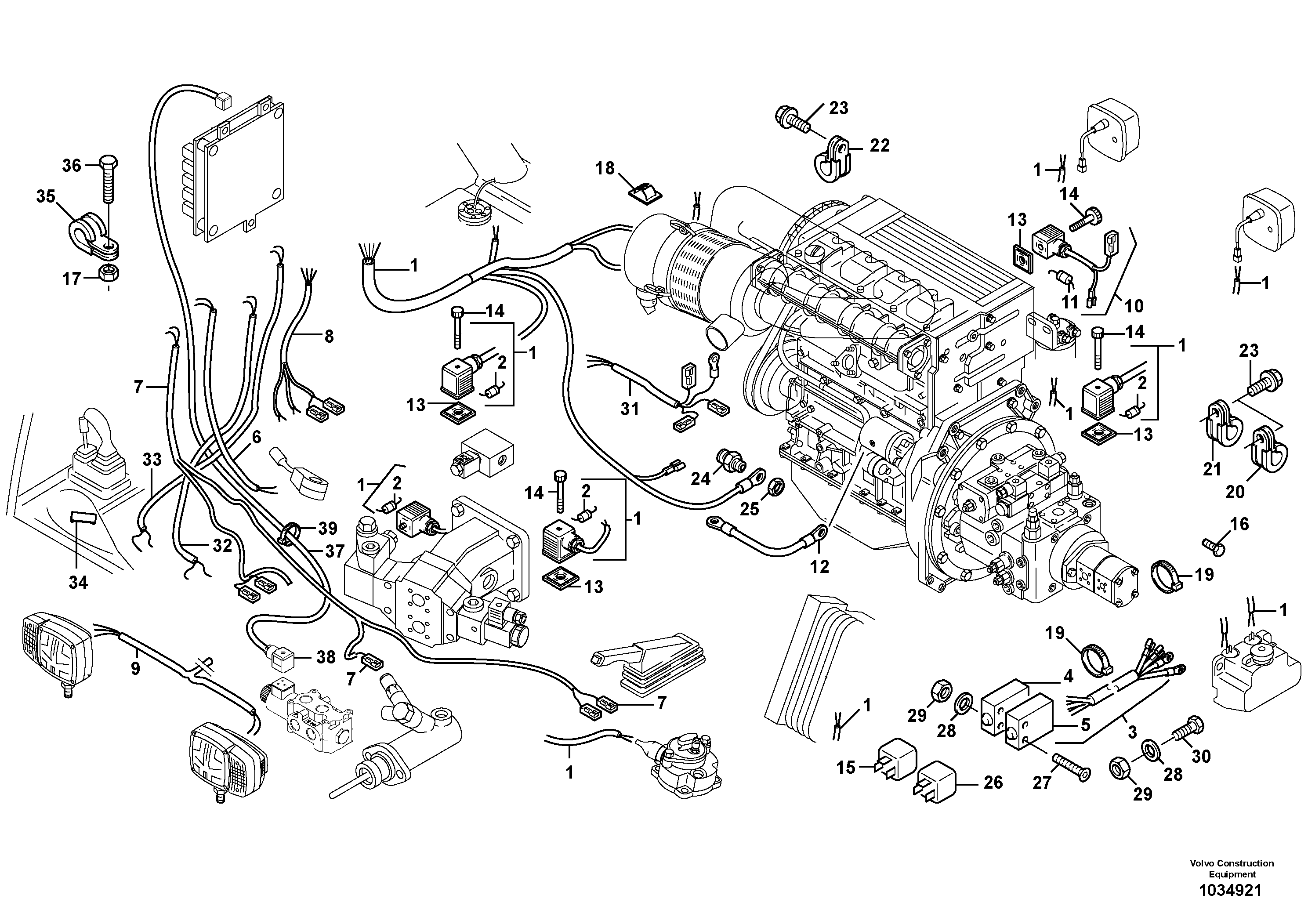 Схема запчастей Volvo L25B - 59951 Electric installation L25B TYPE 175, S/N 0500 - TYPE 176, S/N 0001 -