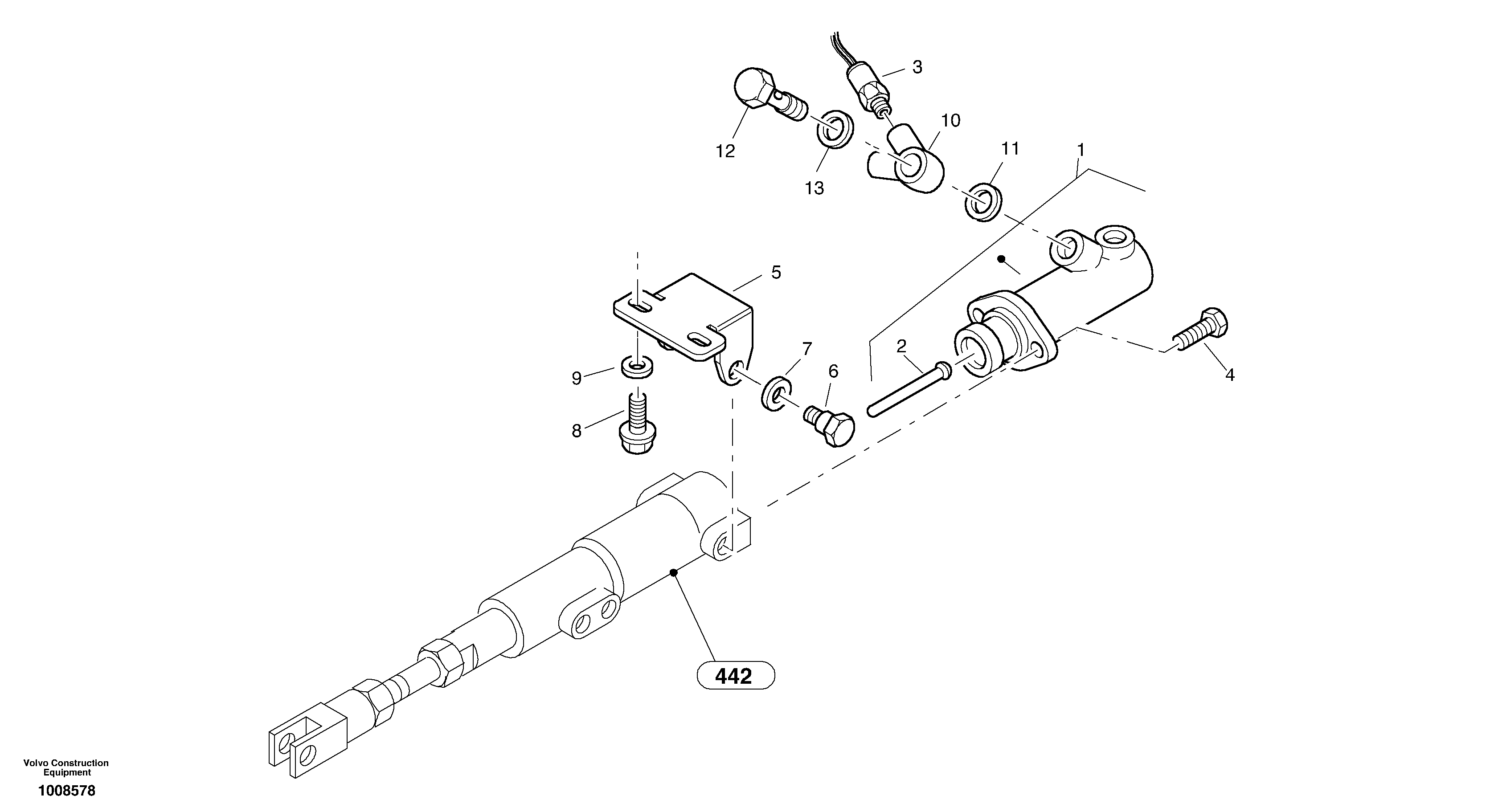 Схема запчастей Volvo L25B - 8623 Brake cylinder L25B TYPE 175, S/N 0500 - TYPE 176, S/N 0001 -
