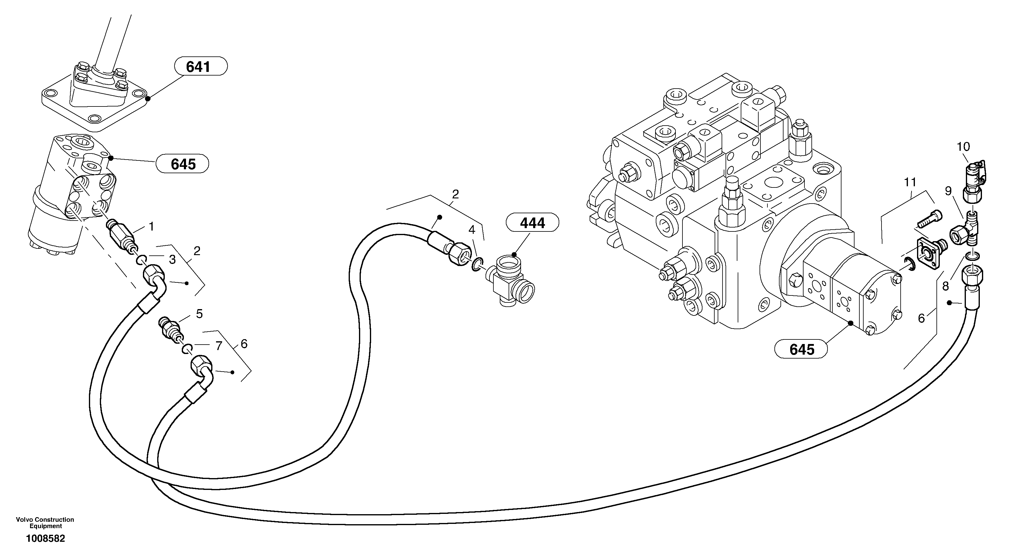 Схема запчастей Volvo L25B - 65408 Steering-hydraulic equipment - rear vehicle L25B TYPE 175, S/N 0500 - TYPE 176, S/N 0001 -
